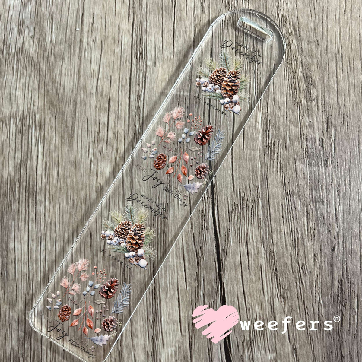 Make it a December to Remember Christmas UV DTF Cup Wrap Bookmark Weefers