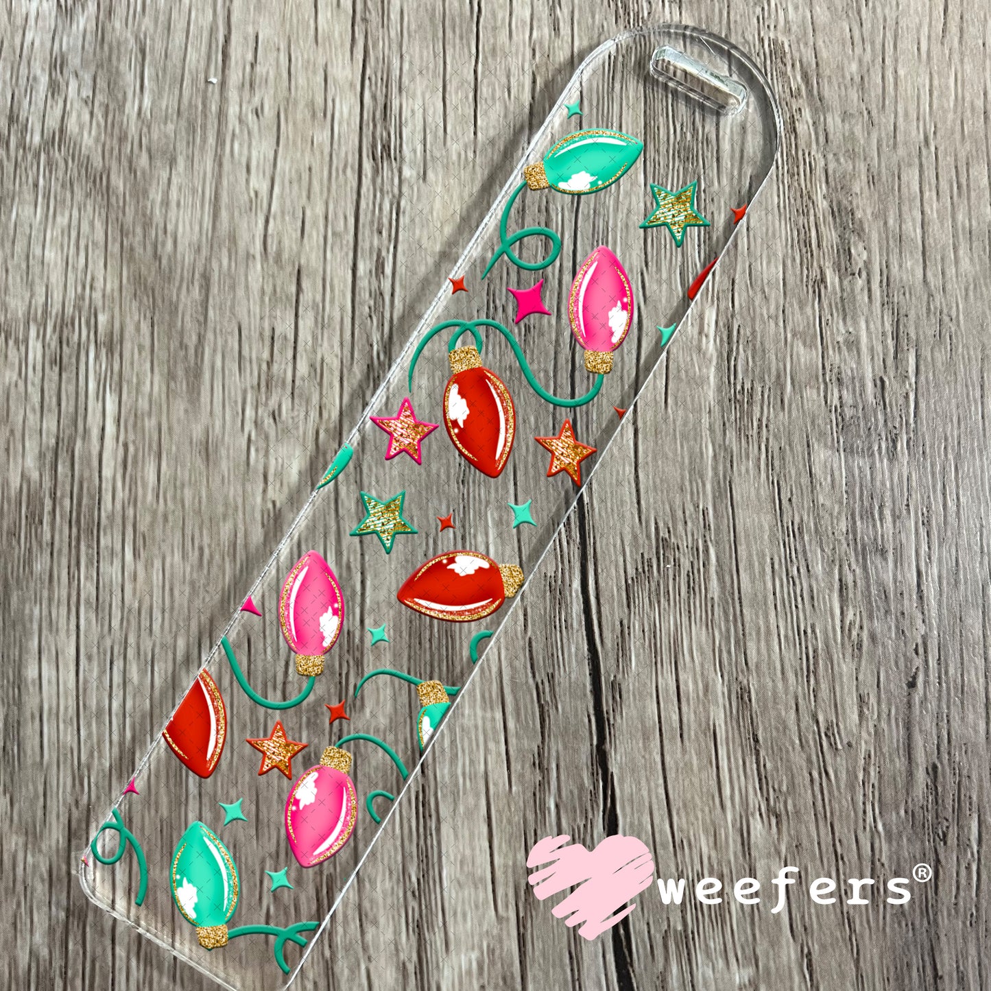 Retro Christmas Lights UV DTF Cup Wrap Bookmark Weefers