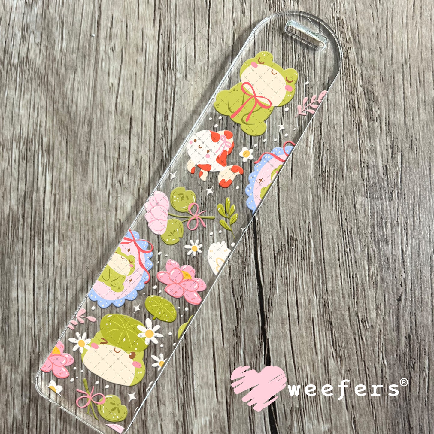 UV DTF Cup Wrap – Playful Frogs Whimsical Bookmark Weefers