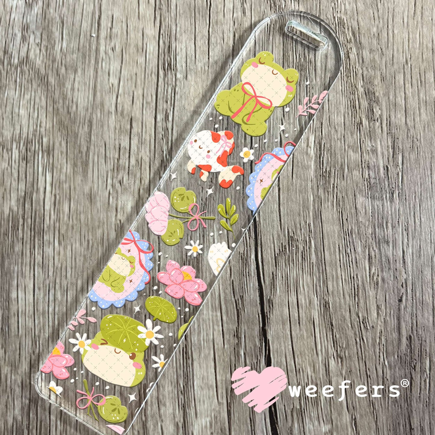UV DTF Cup Wrap – Playful Frogs Whimsical Bookmark Weefers