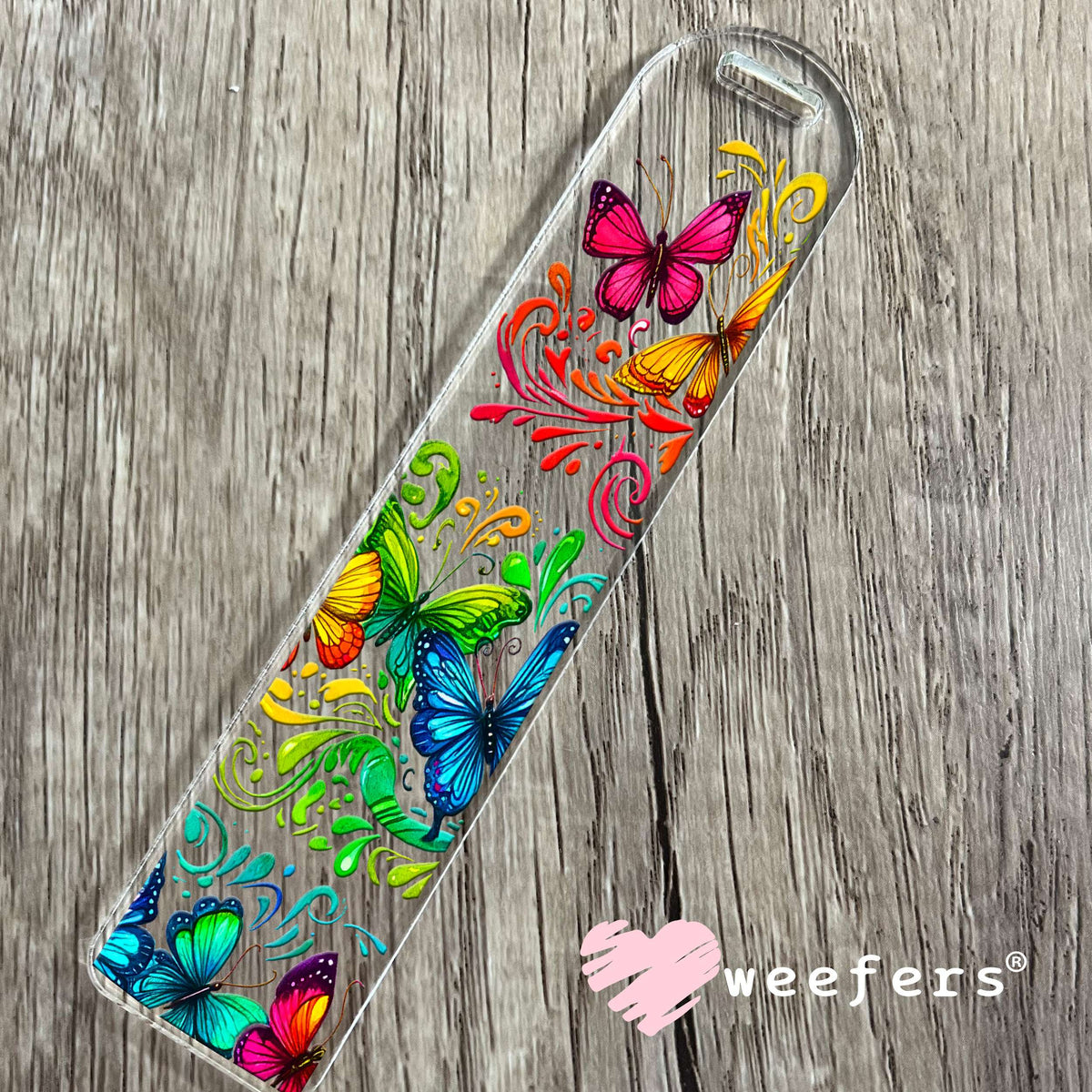 Rainbow Color Butterflies UV DTF Cup Wrap Bookmark Weefers