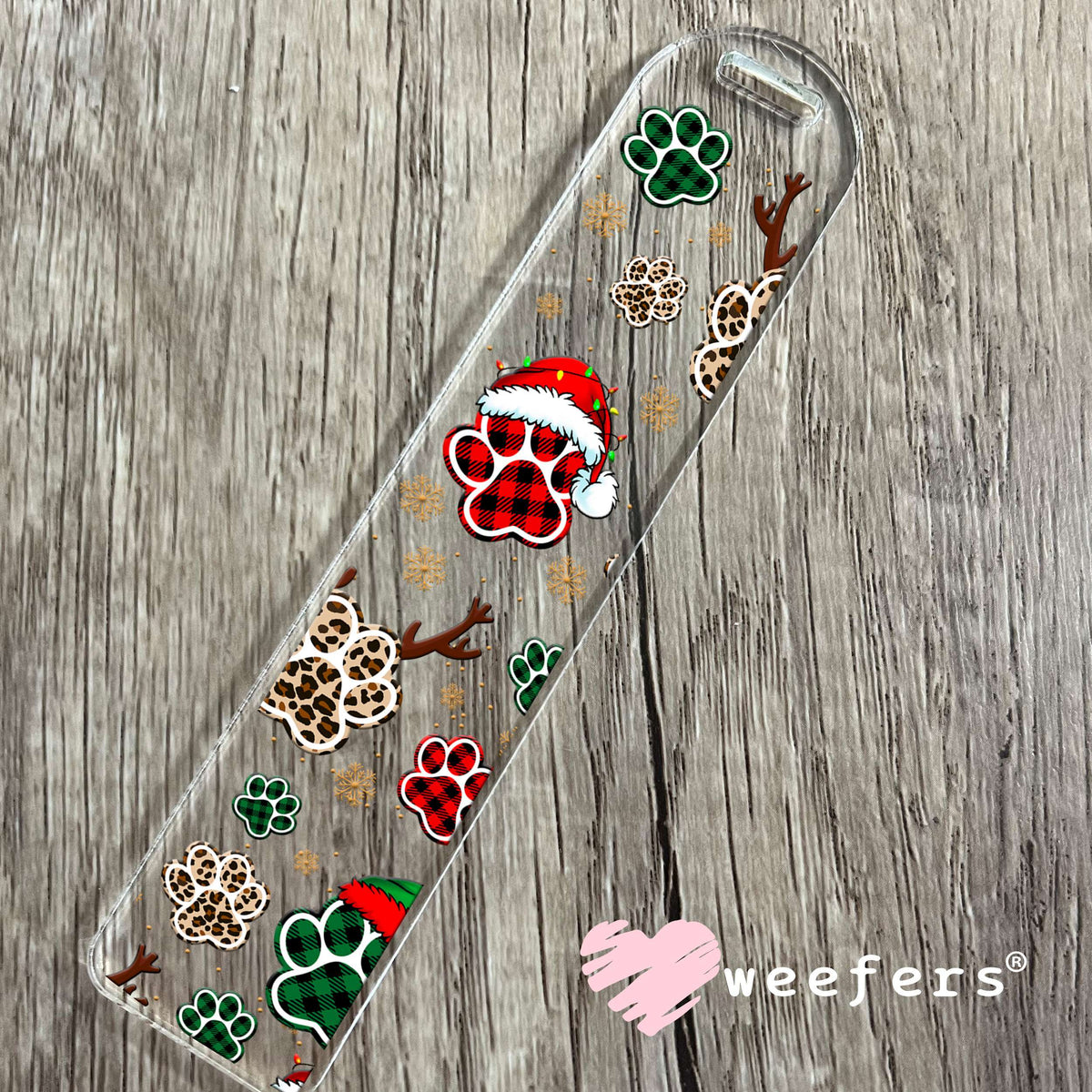 Christmas Dog Paws UV DTF Cup Wrap Bookmark Weefers