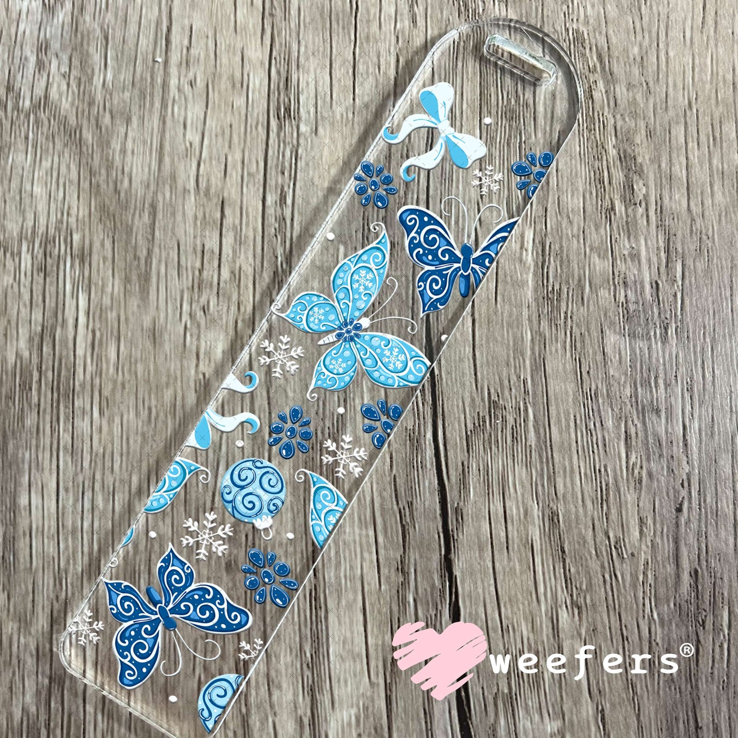 UV DTF Cup Wrap – Blue Butterflies Bookmark Weefers
