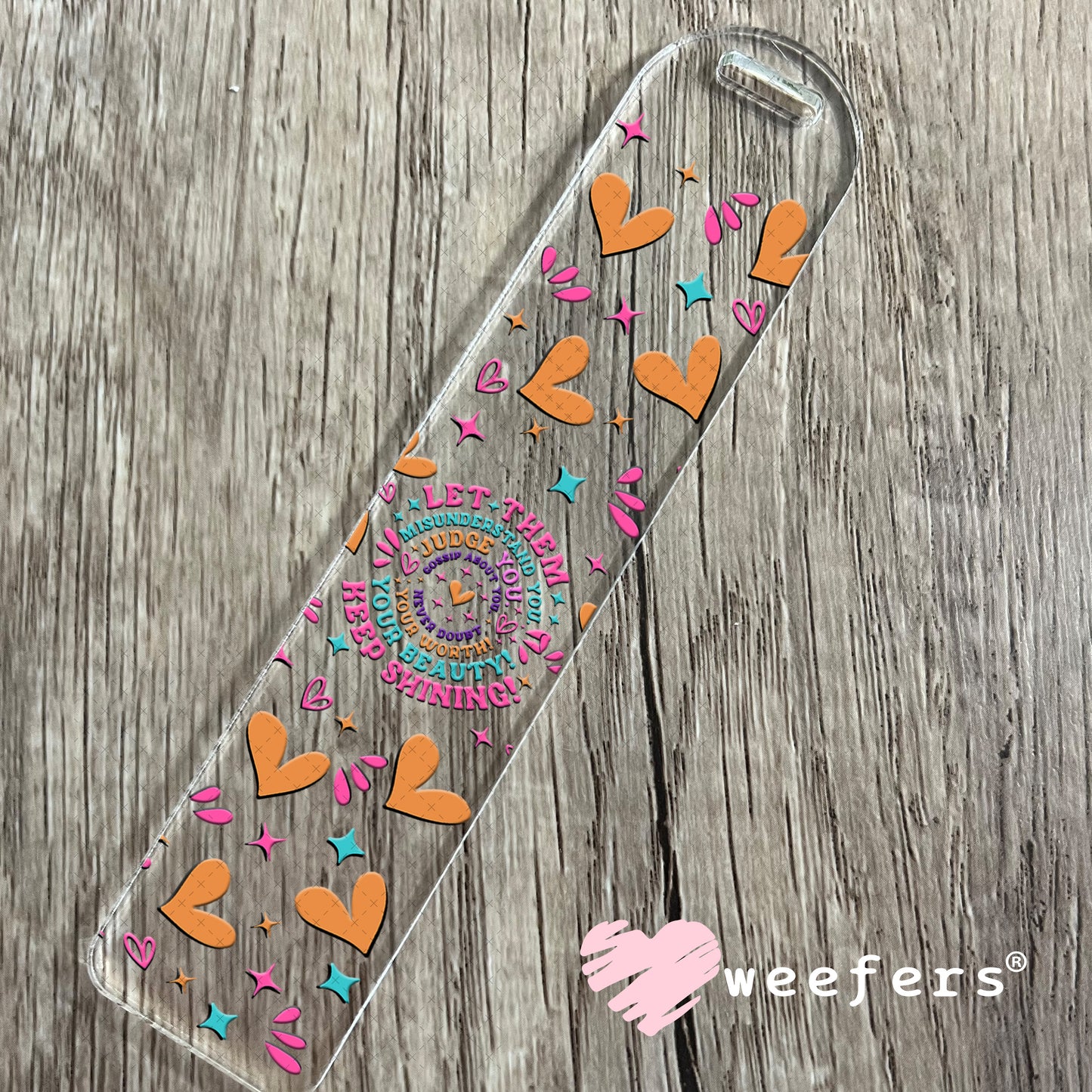 UV DTF Cup Wrap – Let Them Teal Pink - Weefers Exclusive Bookmark Weefers
