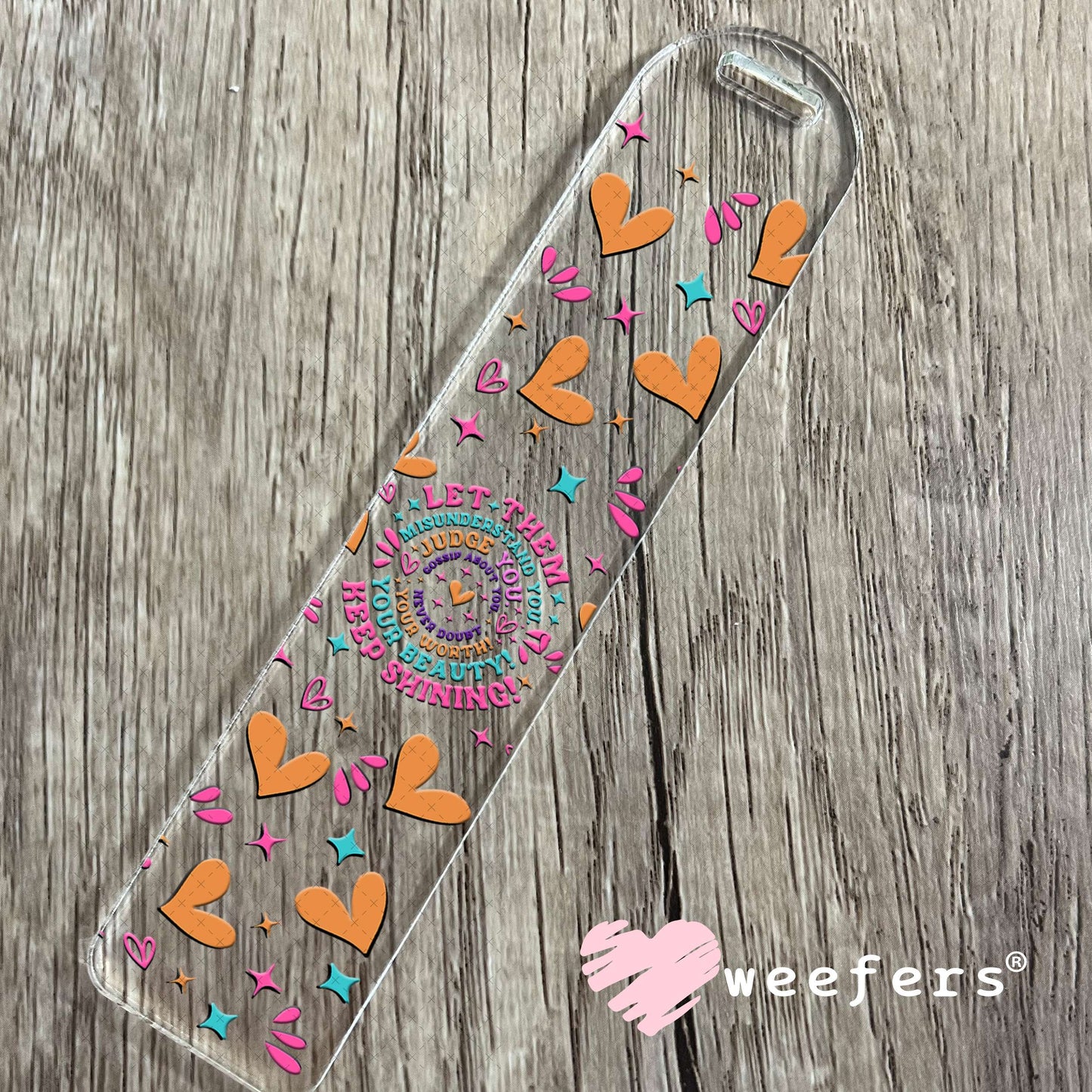 UV DTF Cup Wrap – Let Them Teal Pink - Weefers® Exclusive Bookmark Weefers