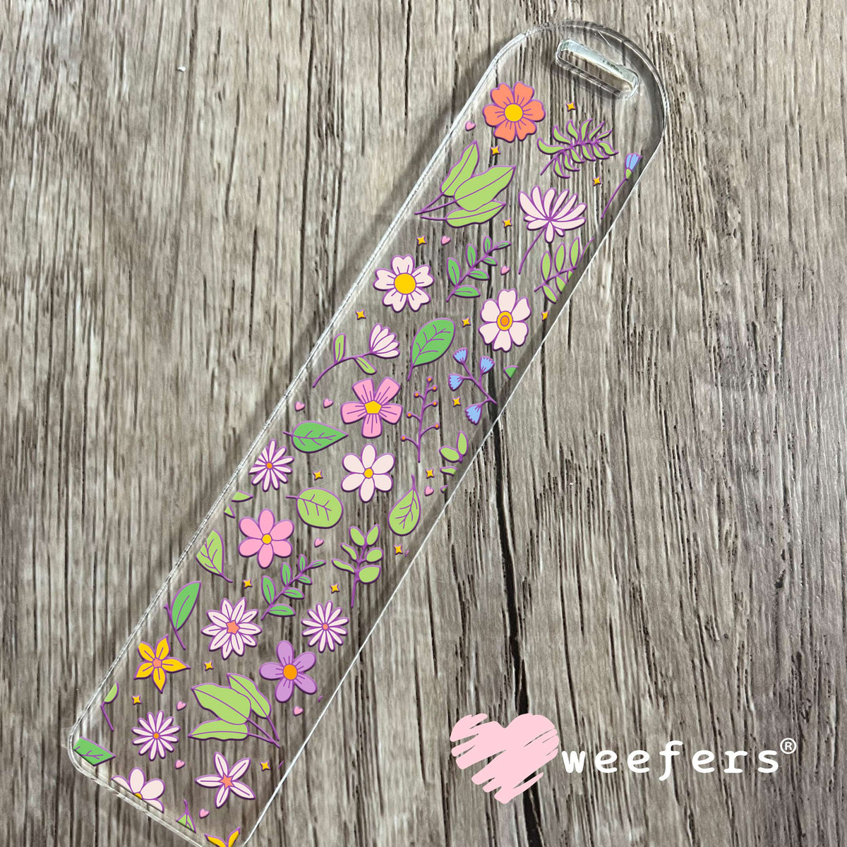 Purple Green Wild Flowers UV DTF Cup Wrap Bookmark Weefers