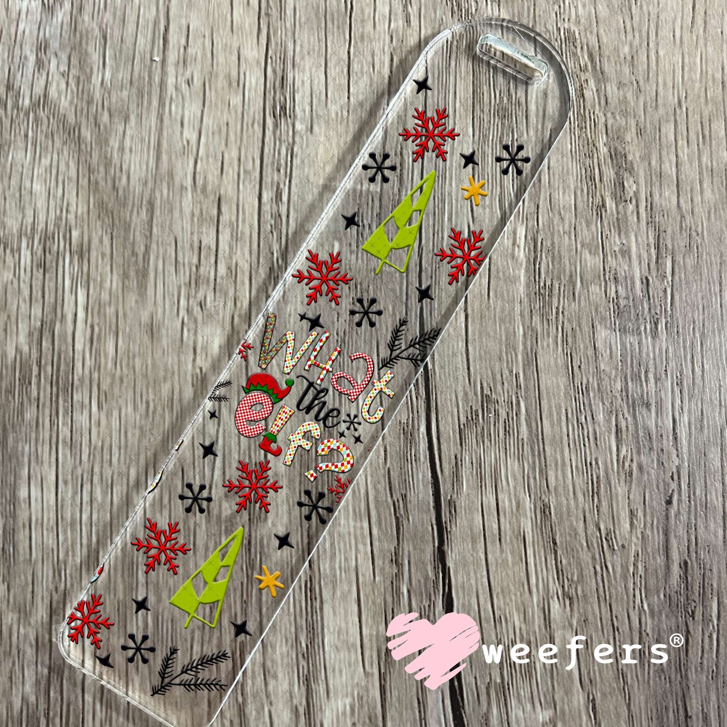 UV DTF Cup Wrap – Christmas What the Elf- Weefers Exclusive Bookmark Weefers