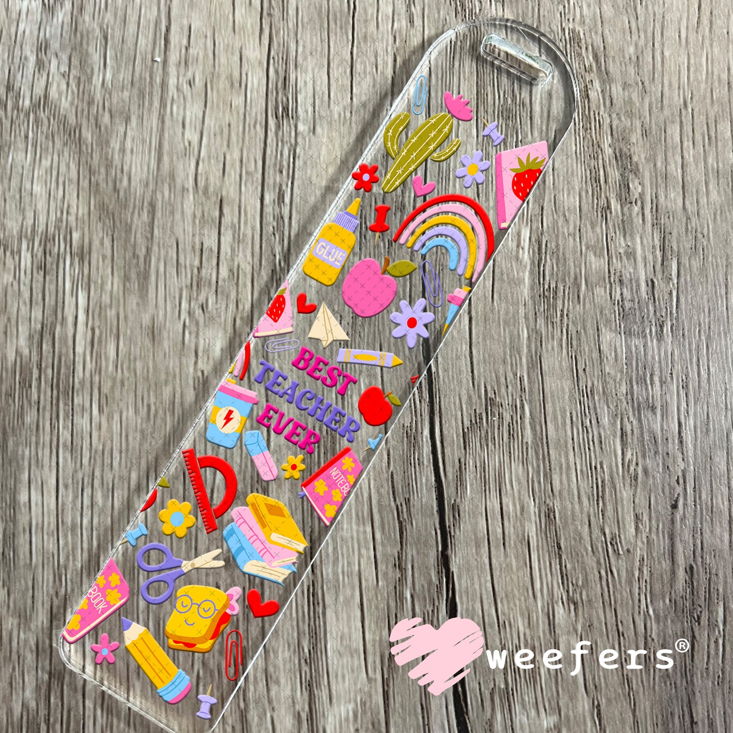 UV DTF Cup Wrap – Best Teacher Ever Bookmark Weefers