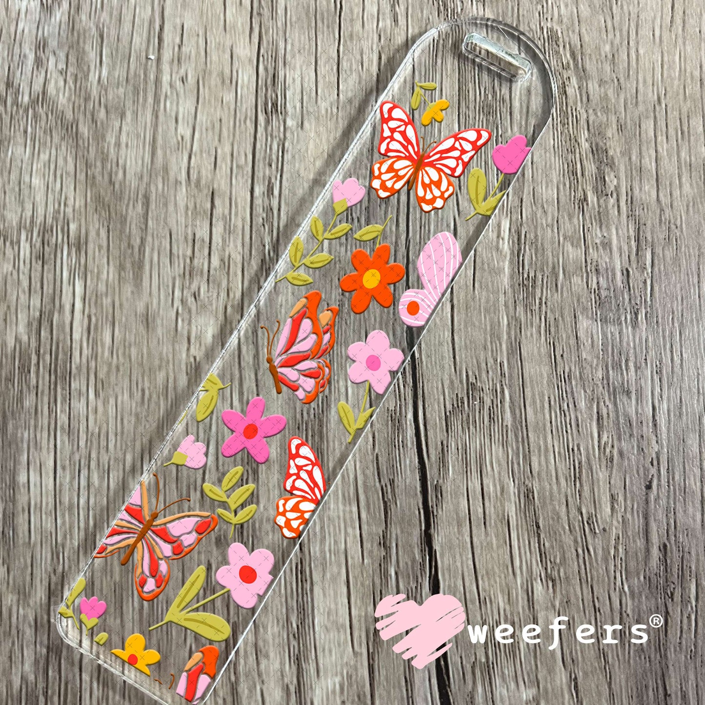 UV DTF Cup Wrap – Pink and Red Butterflies Bookmark Weefers