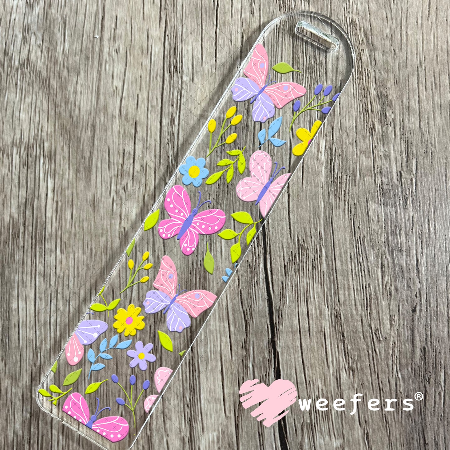 UV DTF Cup Wrap – Pink and Purple Butterfly Bookmark Weefers