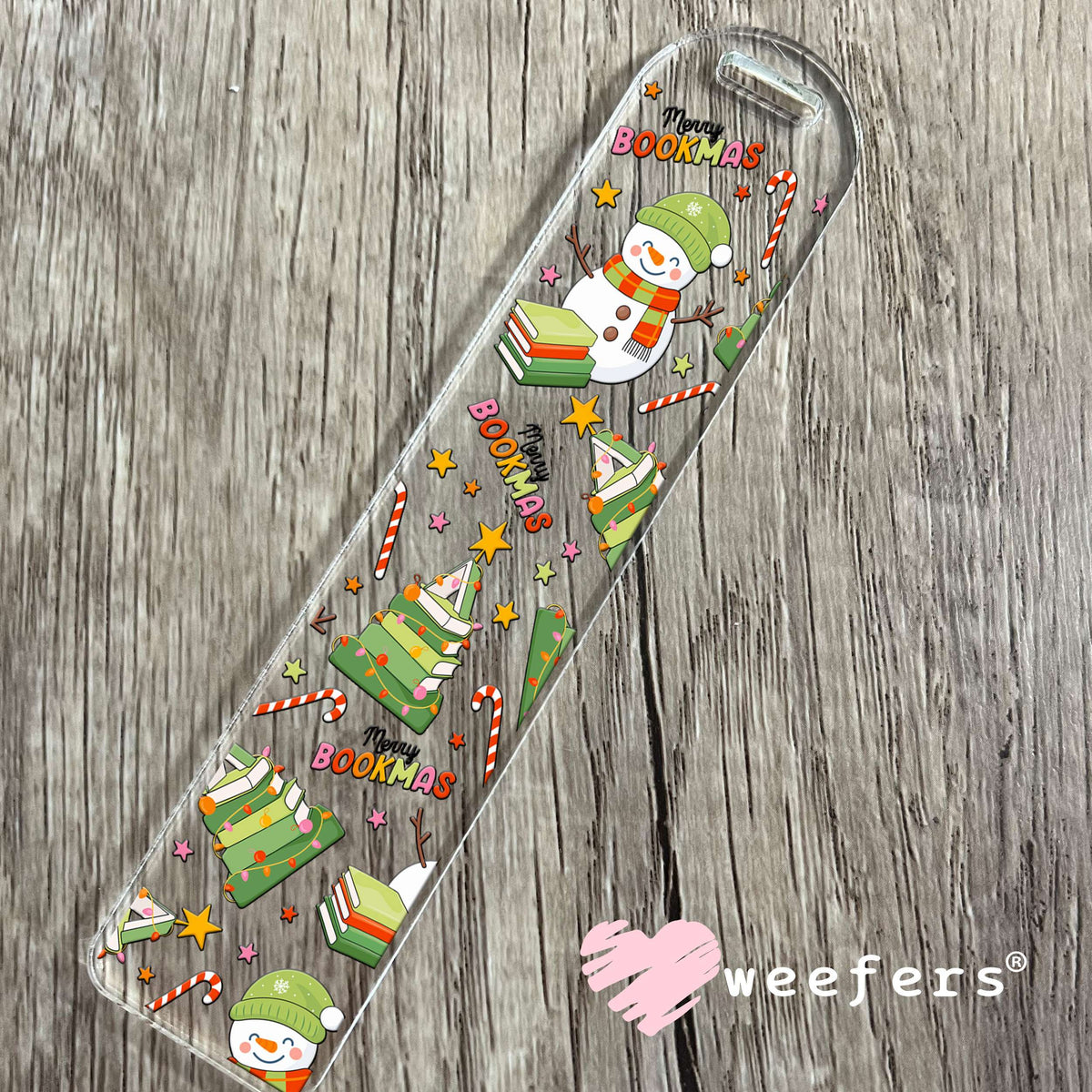 Christmas Bookmas Snowmen UV DTF Cup Wrap Bookmark Weefers