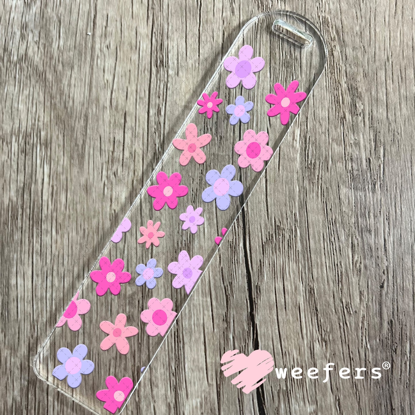 UV DTF Cup Wrap – Pink and Purple Flowers Bookmark Weefers