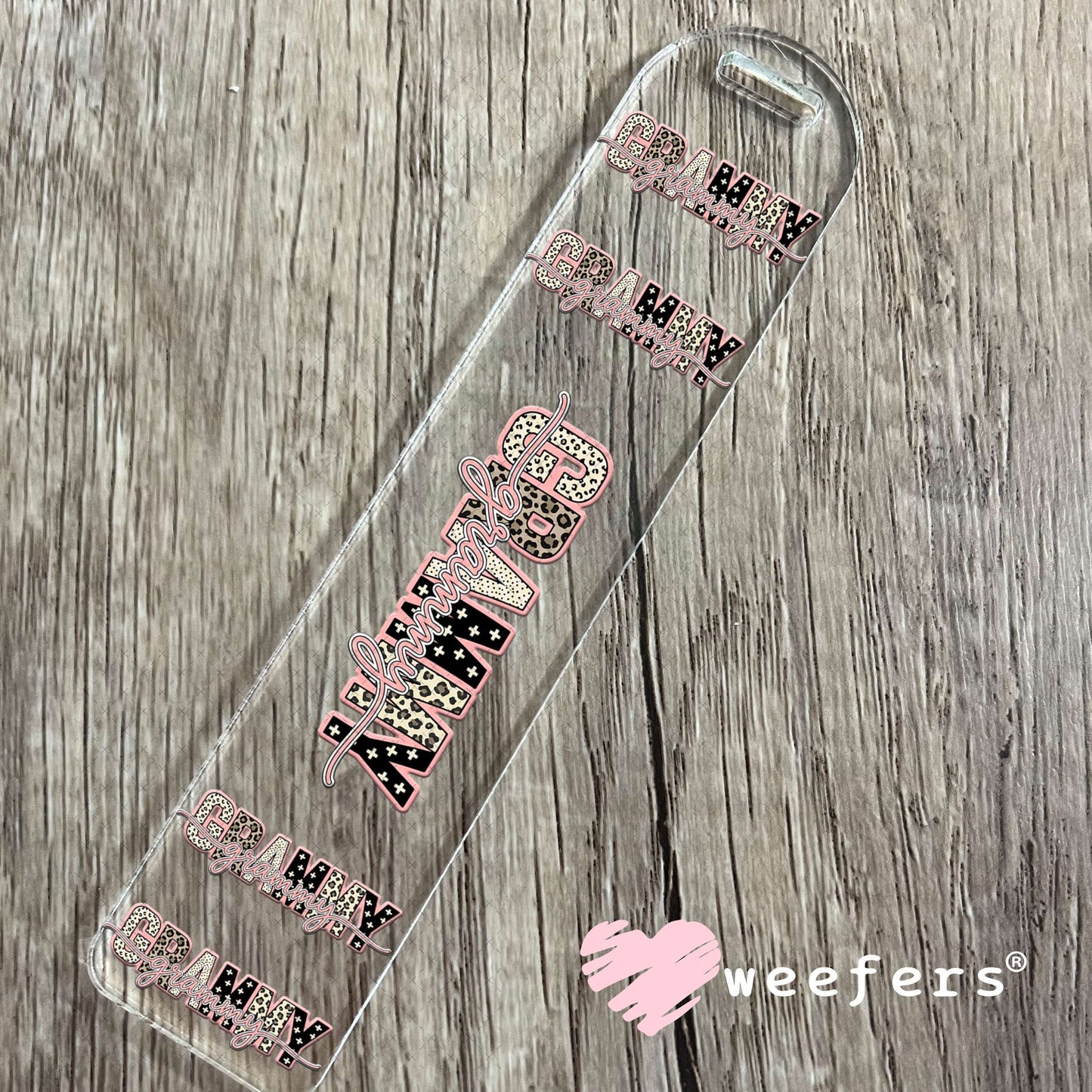 UV DTF Cup Wrap – Cheetah Grammy Bookmark Weefers