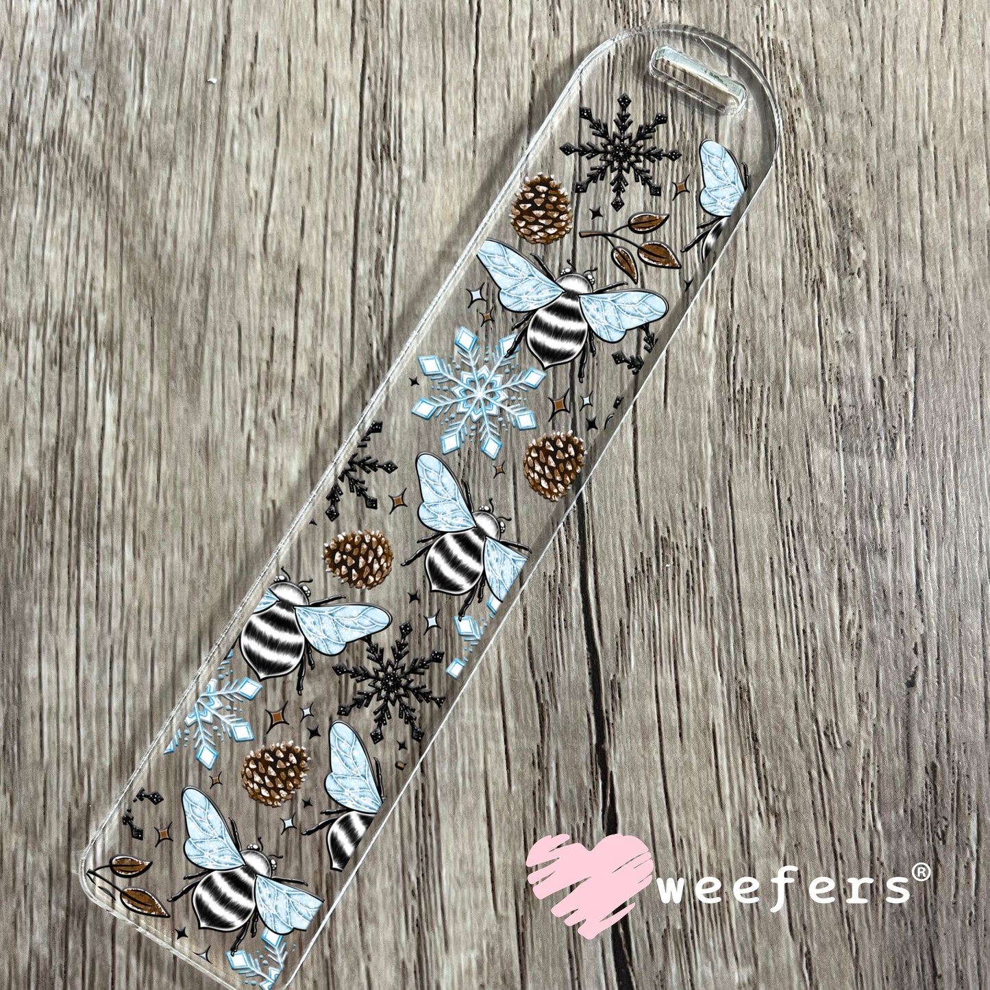 Blue Bumble Bees UV DTF Cup Wrap Bookmark Weefers