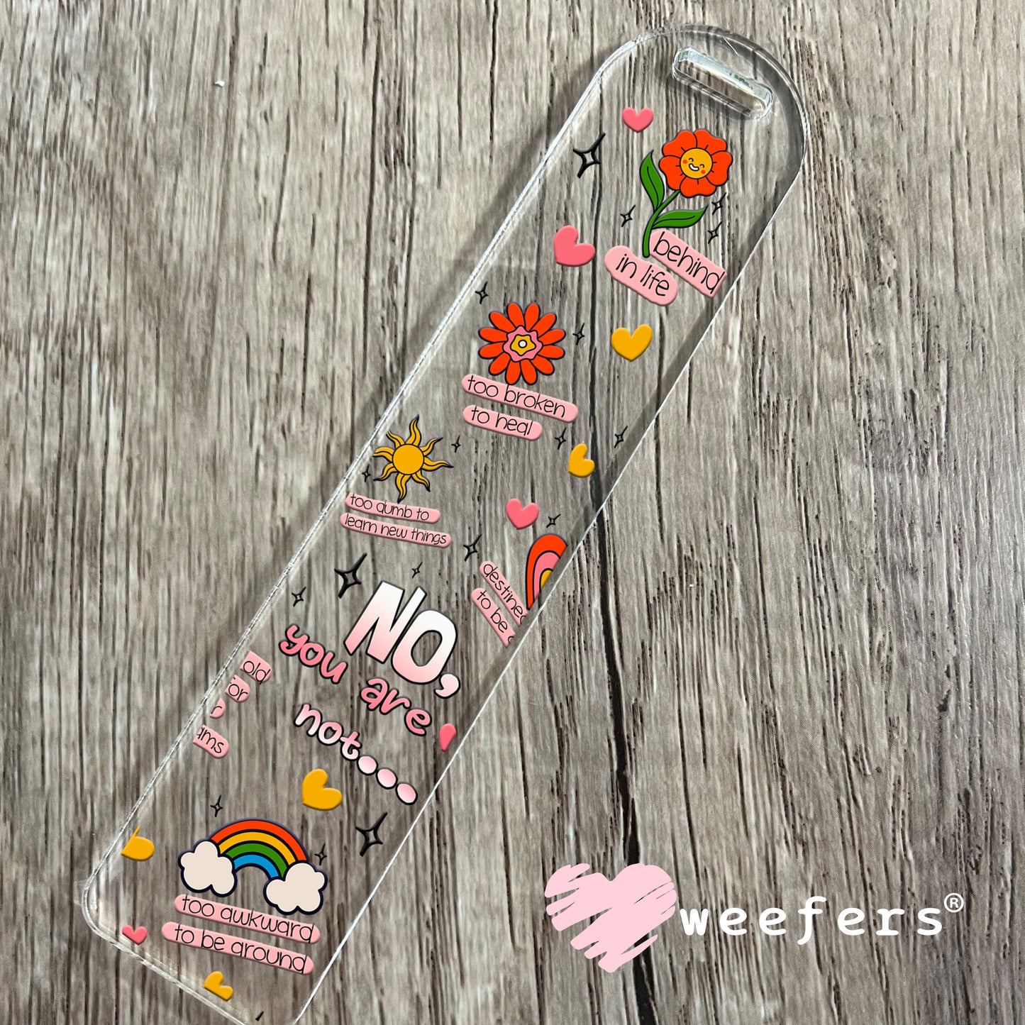 Self Love Affirmation UV DTF Cup Wrap Bookmark Weefers