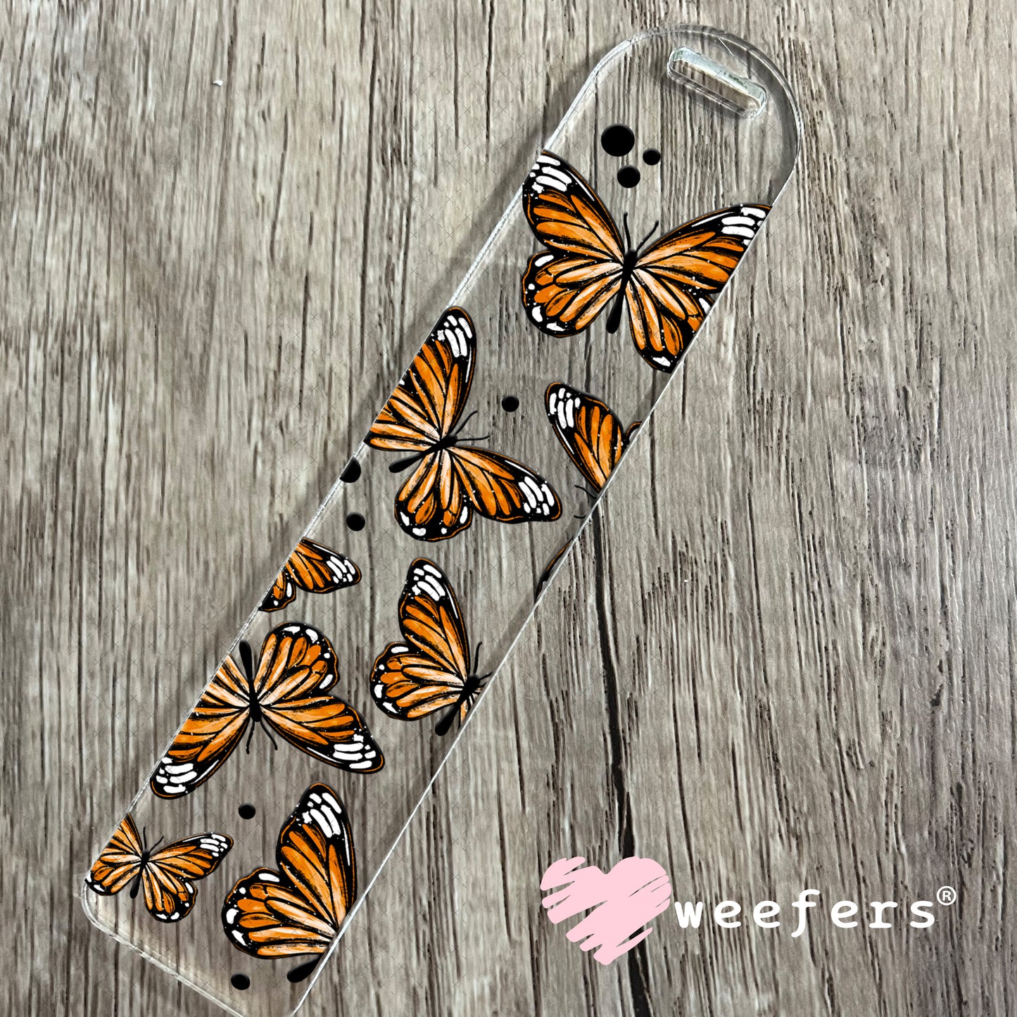 UV DTF Cup Wrap – Butterflies Rust Orange Bookmark Weefers