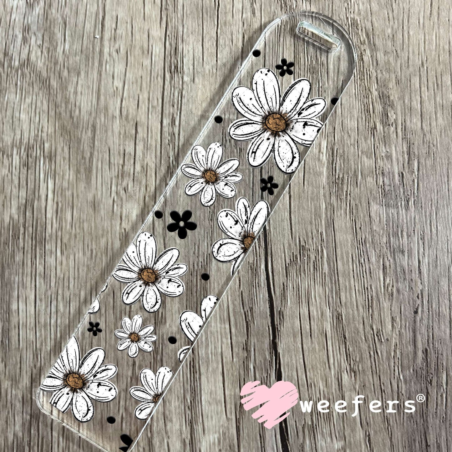 UV DTF Cup Wrap – Flowers White Bookmark Weefers