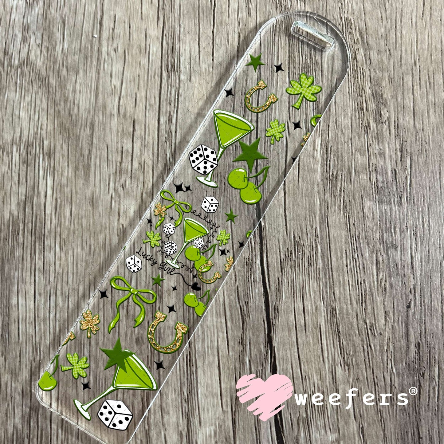 UV DTF Cup Wrap – St. Patrick's Day - Lucky Girl Bookmark Weefers