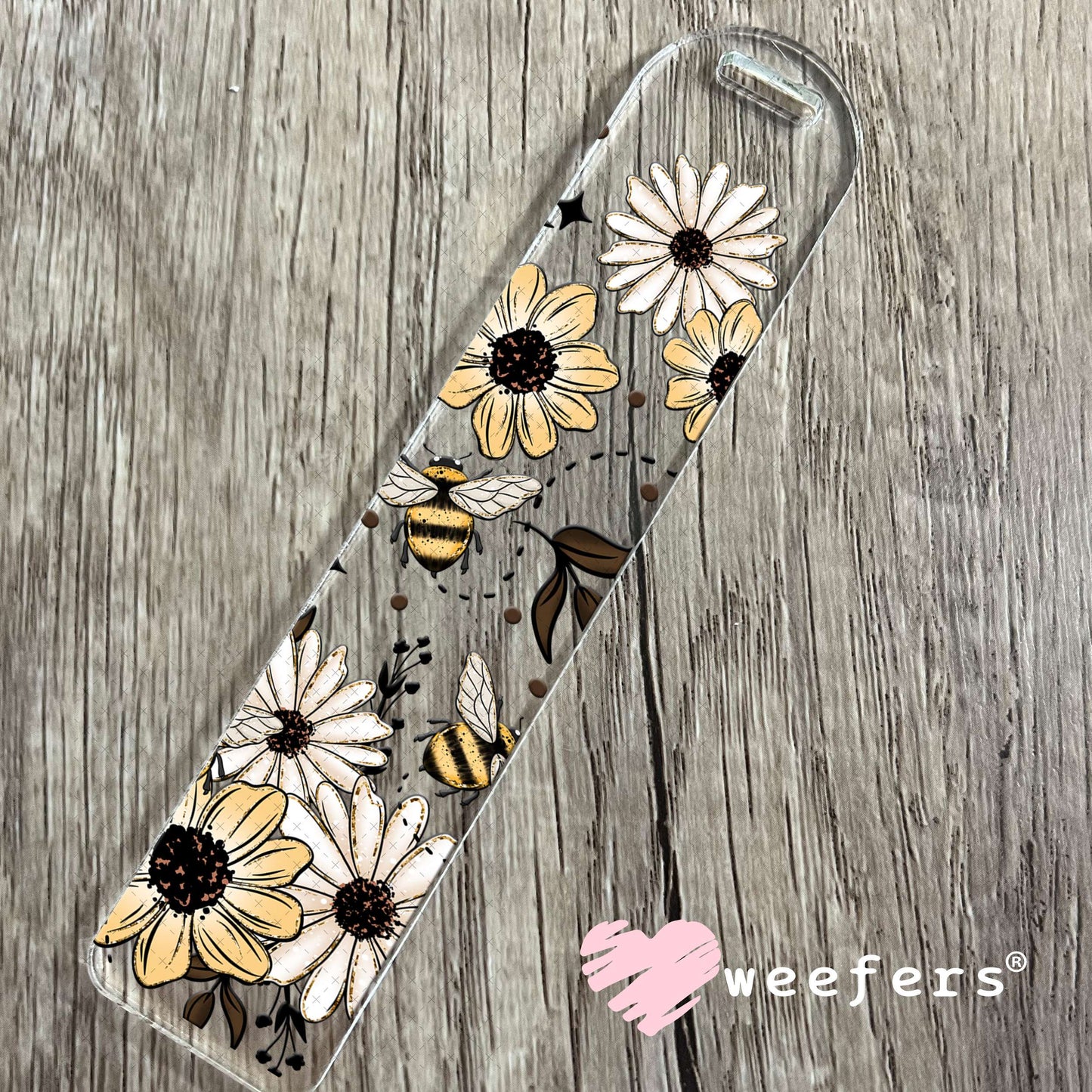 UV DTF Cup Wrap – White and Lemon Yellow Flowers Bookmark Weefers