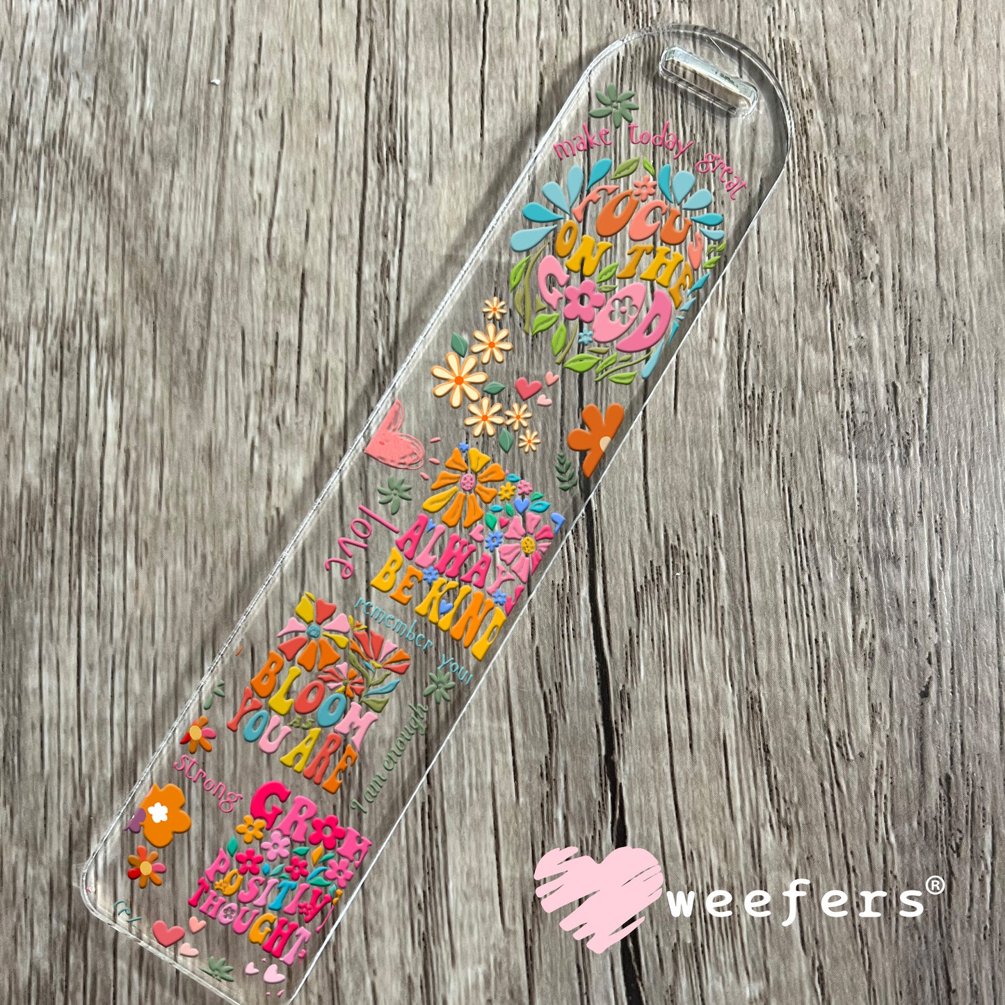 Colorful Focus on the Good UV DTF Cup Wrap Bookmark Weefers