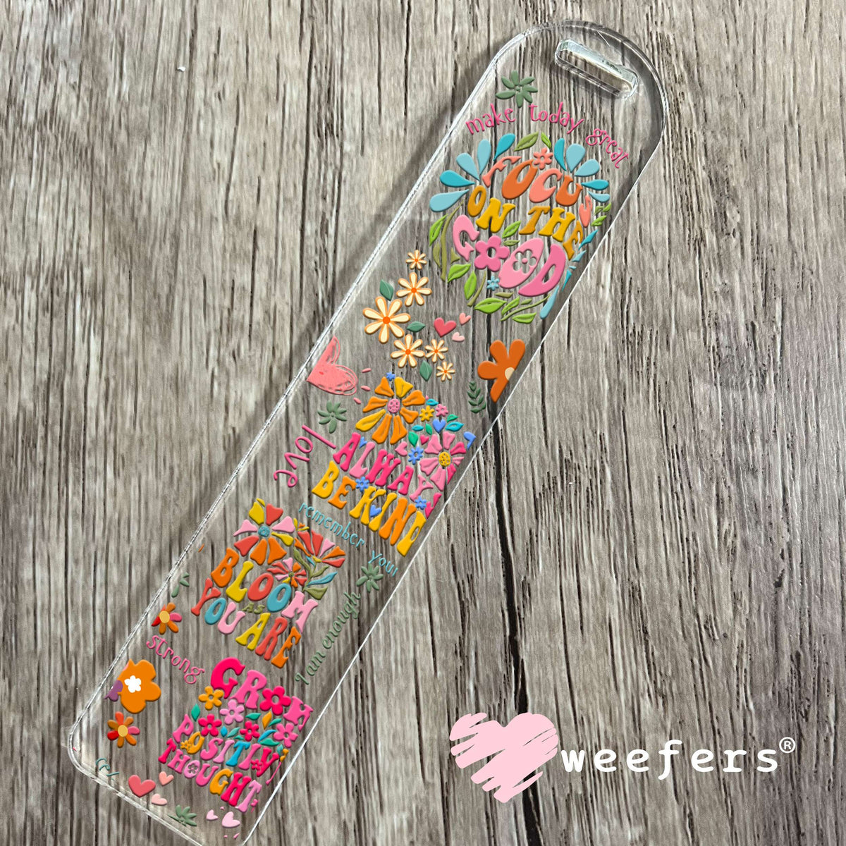 Colorful Focus on the Good UV DTF Cup Wrap Bookmark Weefers