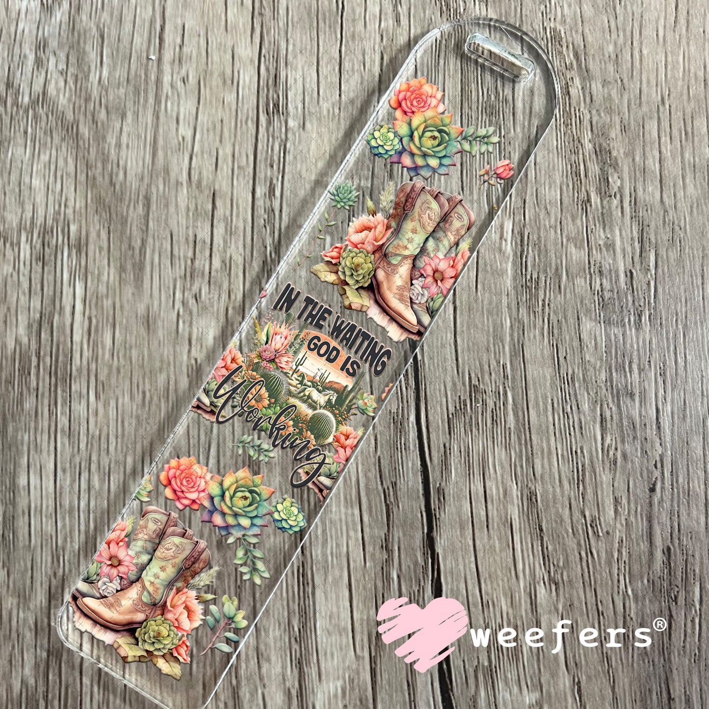 UV DTF Cup Wrap – In the Waiting God is Working - Weefers Exclusive Bookmark Weefers