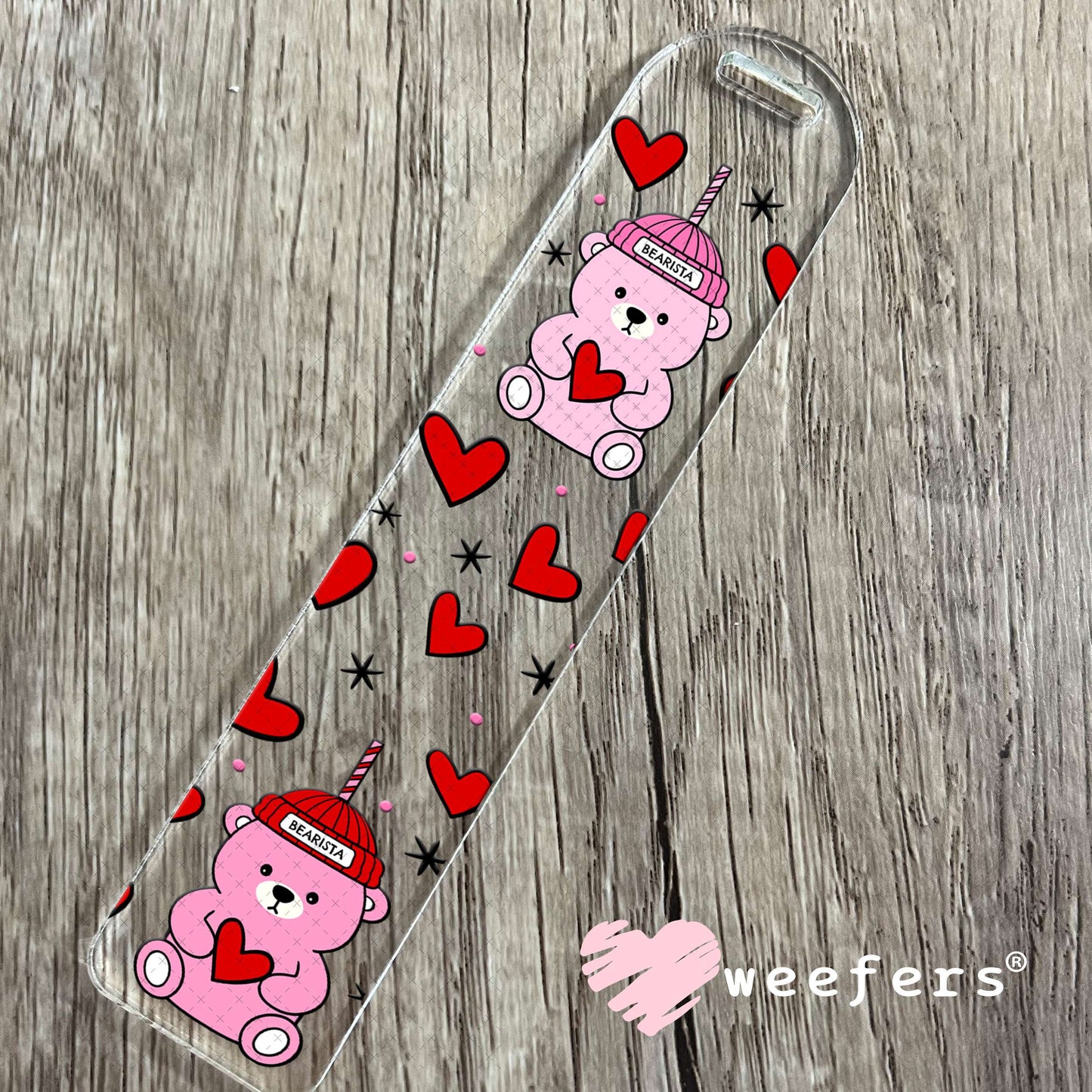 UV DTF Cup Wrap – Viral Pink Bear Bookmark Weefers