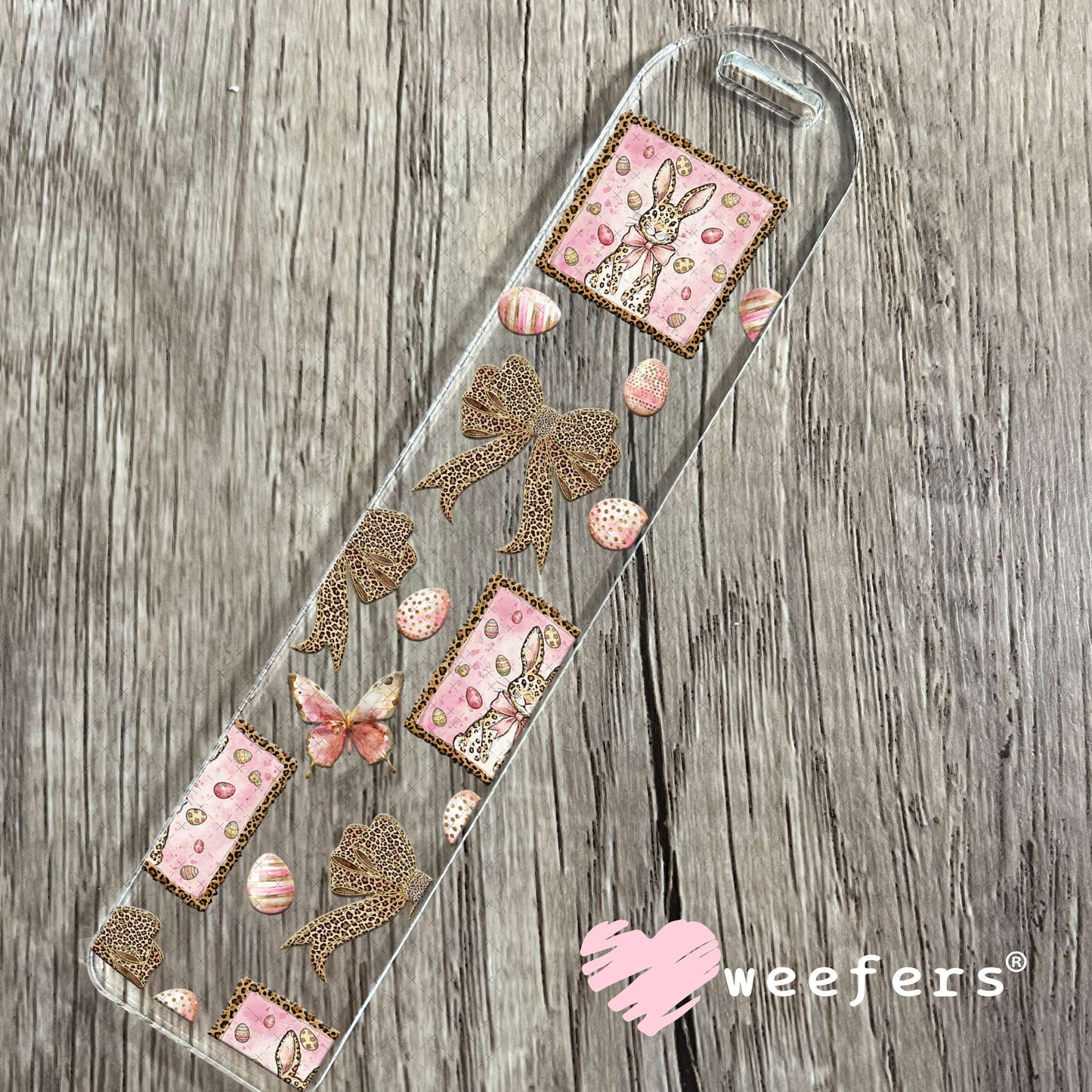 UV DTF Cup Wrap – Rose Gold Bunnies and Bows - Weefers Exclusive Bookmark Weefers