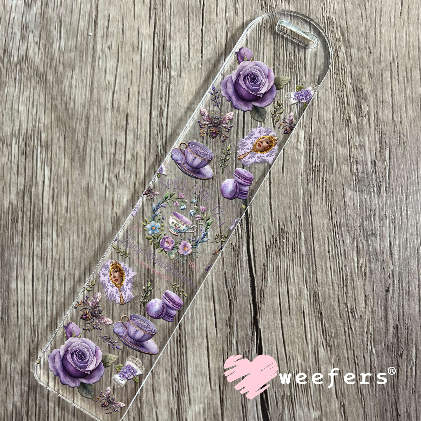 UV DTF Cup Wrap – Regency Garden Spill the Tea - Weefers Exclusive Bookmark Weefers