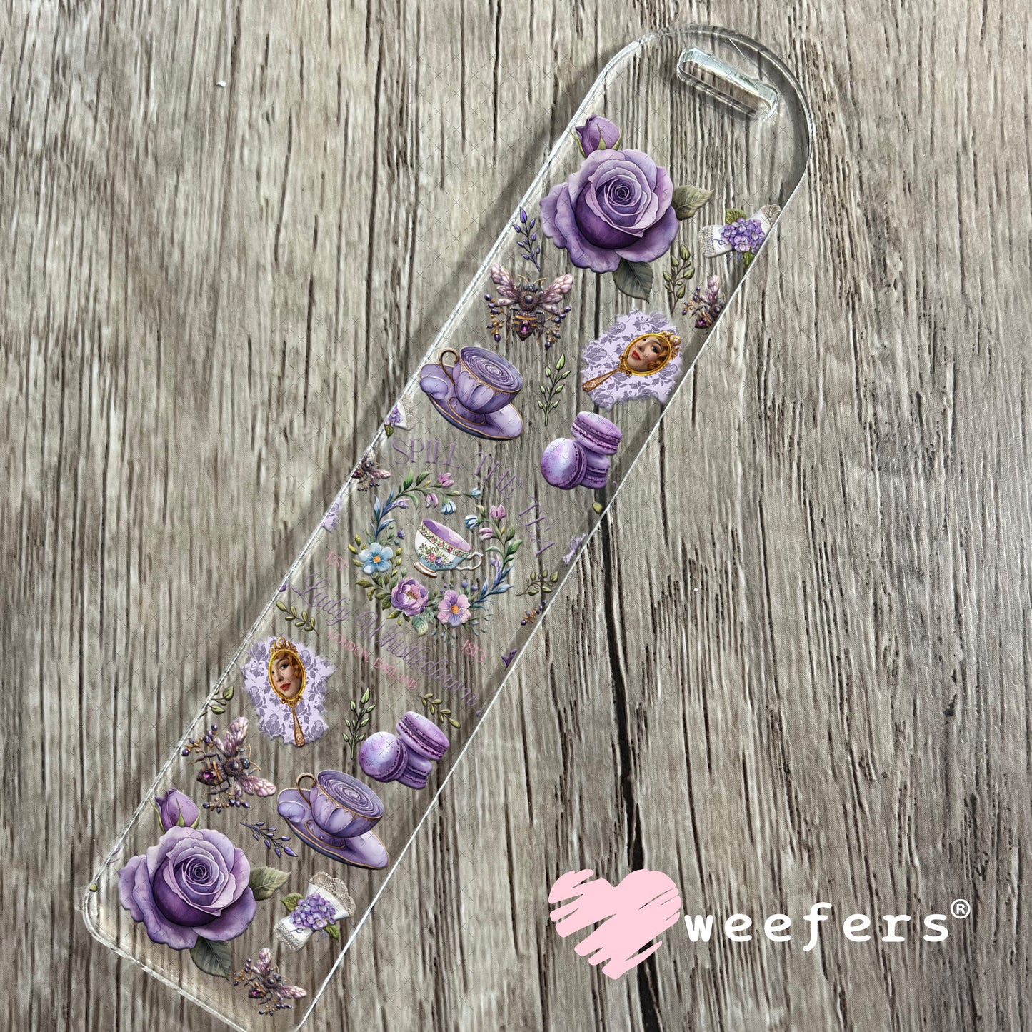 UV DTF Cup Wrap – Regency Garden Spill the Tea - Weefers Exclusive Bookmark Weefers