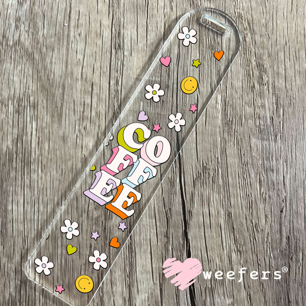 Smile Flower Coffee UV DTF Cup Wrap Bookmark Weefers