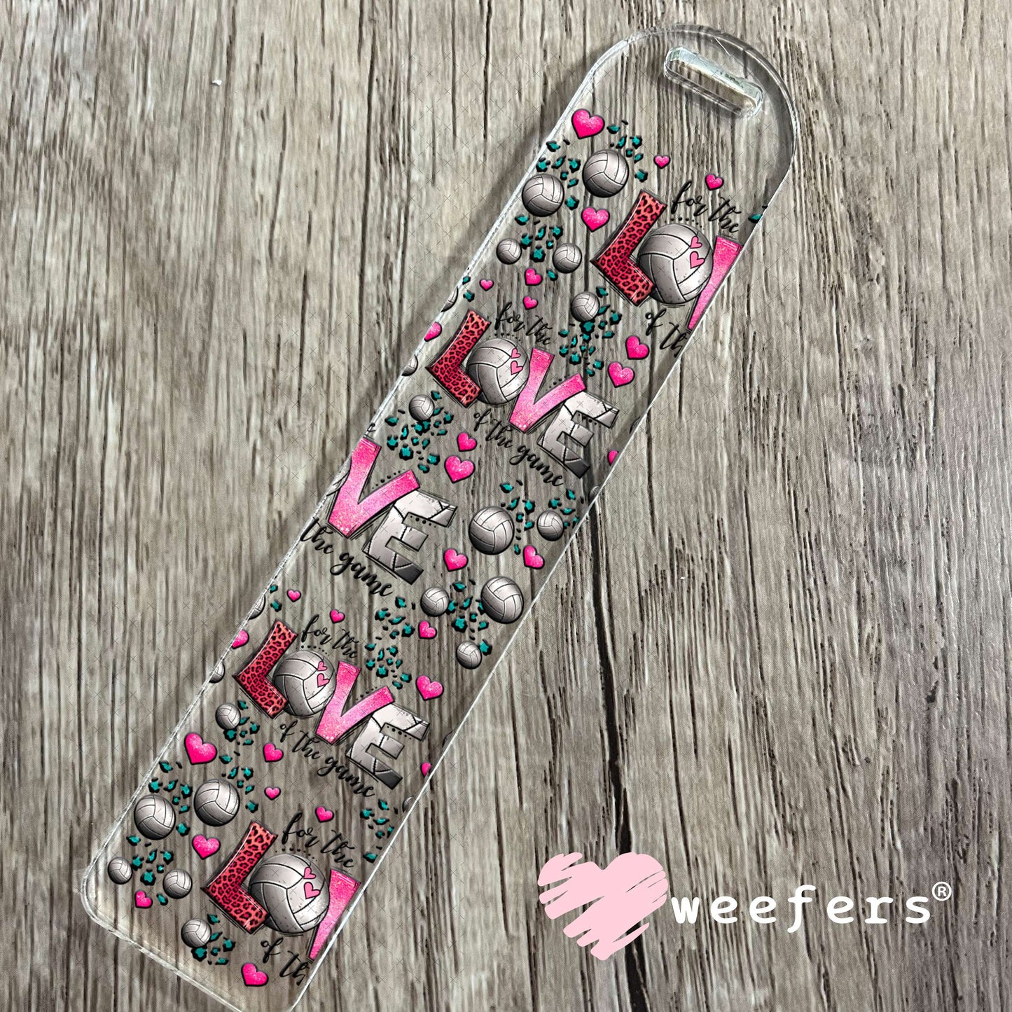 UV DTF Cup Wrap – For the Love of the Game Volleyball Bookmark Weefers
