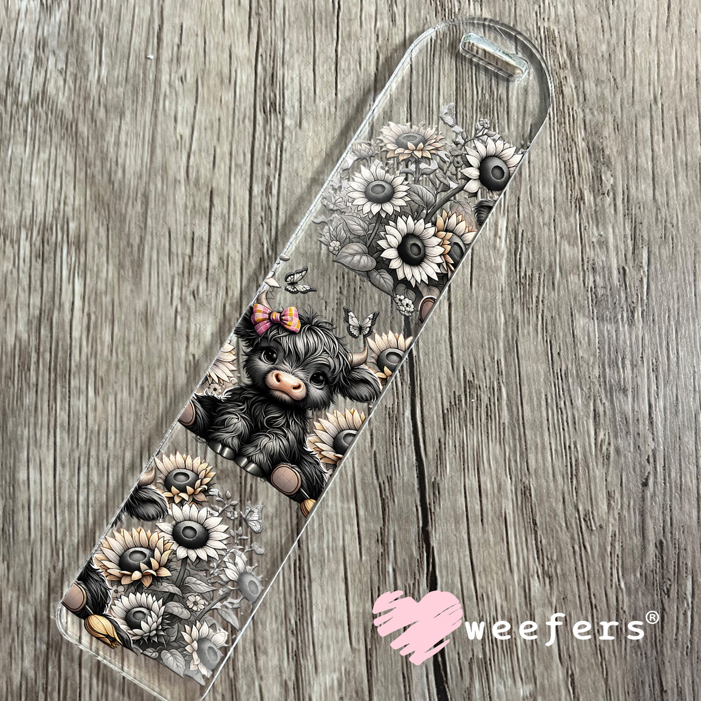 UV DTF Cup Wrap – Baby Cow Black and Cream Bookmark Weefers