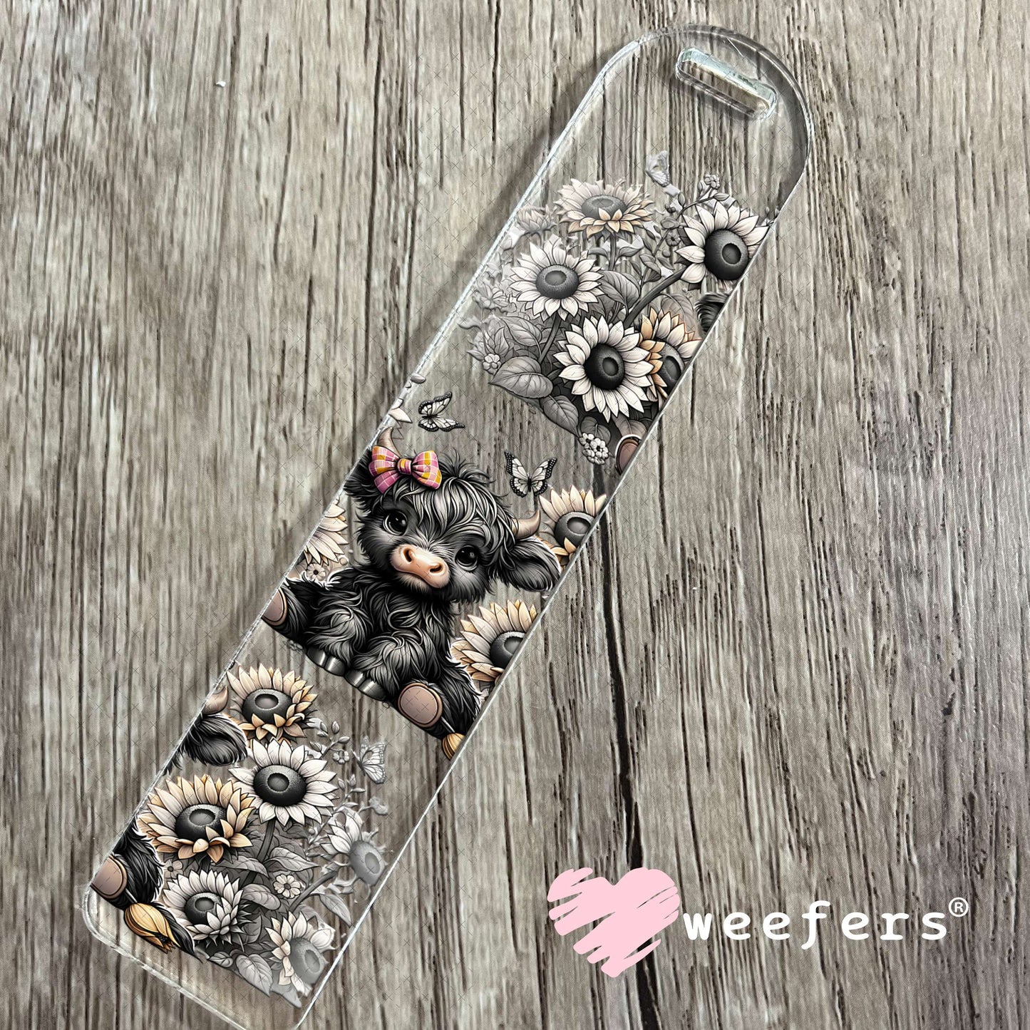 UV DTF Cup Wrap – Baby Cow Black and Cream Bookmark Weefers
