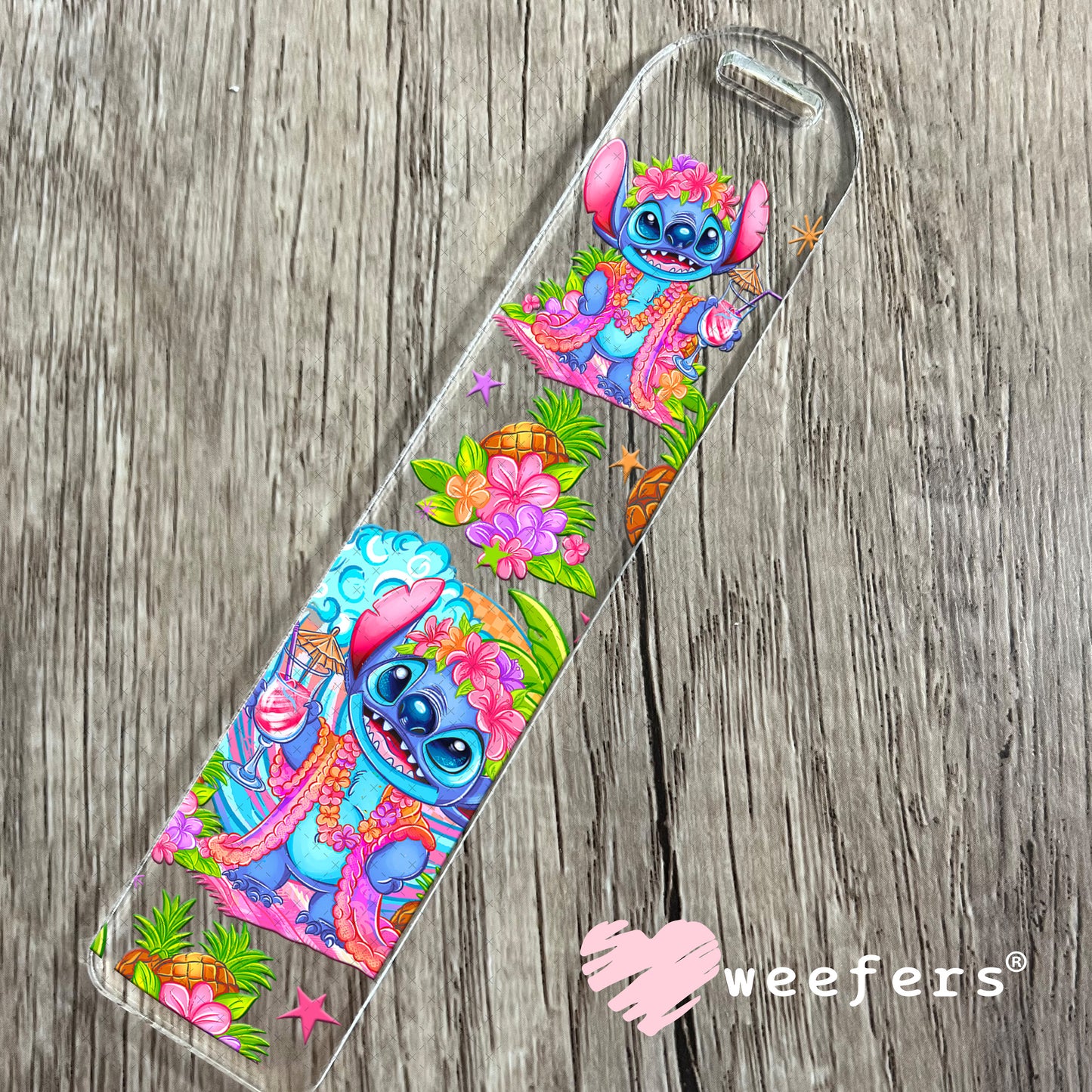 UV DTF Cup Wrap – Tropical Blue Alien Bookmark Weefers