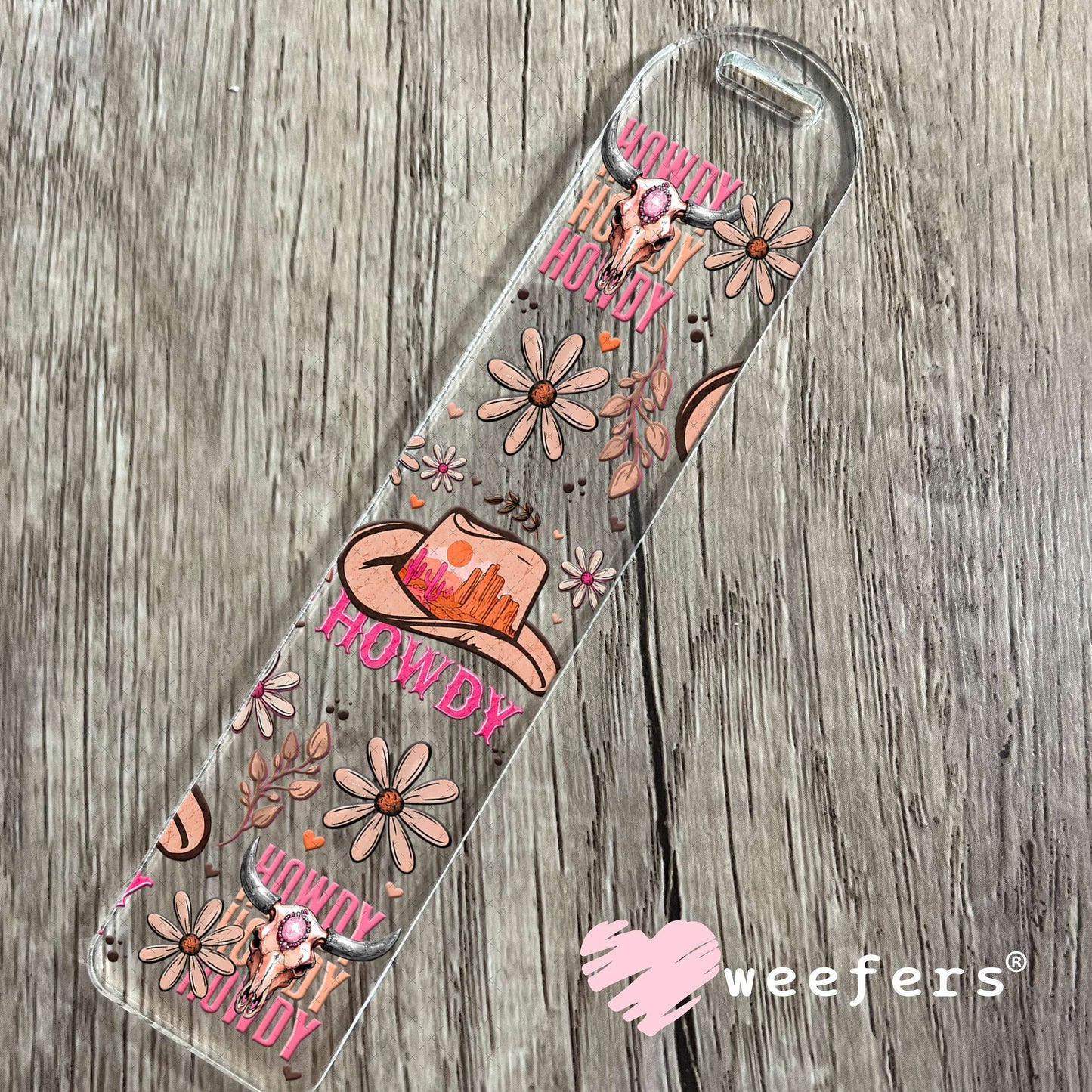 UV DTF Cup Wrap – Howdy Peach and Pink Bookmark Weefers