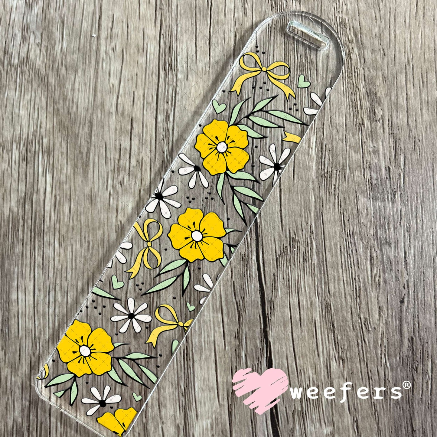 UV DTF Cup Wrap – Yellow Flowers Coquette Bows Bookmark Weefers