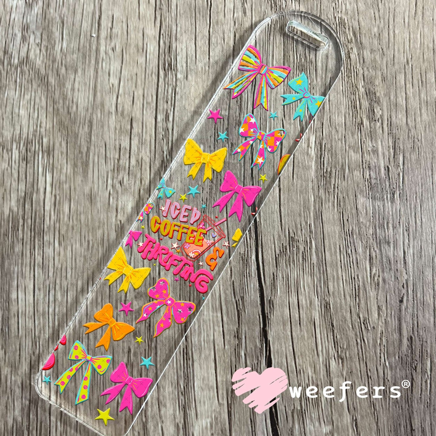 UV DTF Cup Wrap – Iced Coffee and Thrifting - Weefers Exclusive Bookmark Weefers