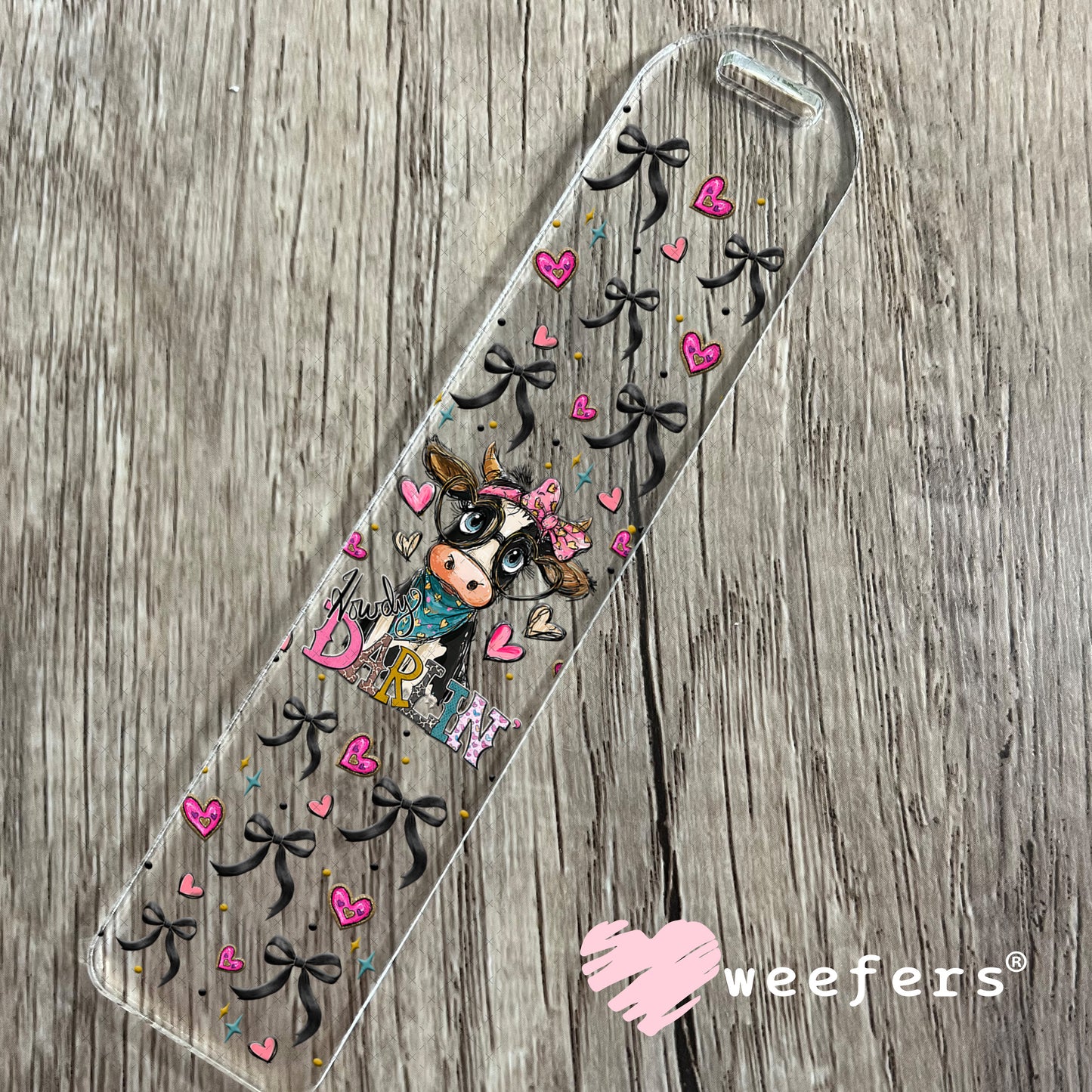 UV DTF Cup Wrap – Howdy Darlin Cow - Weefers Exclusive Bookmark Weefers