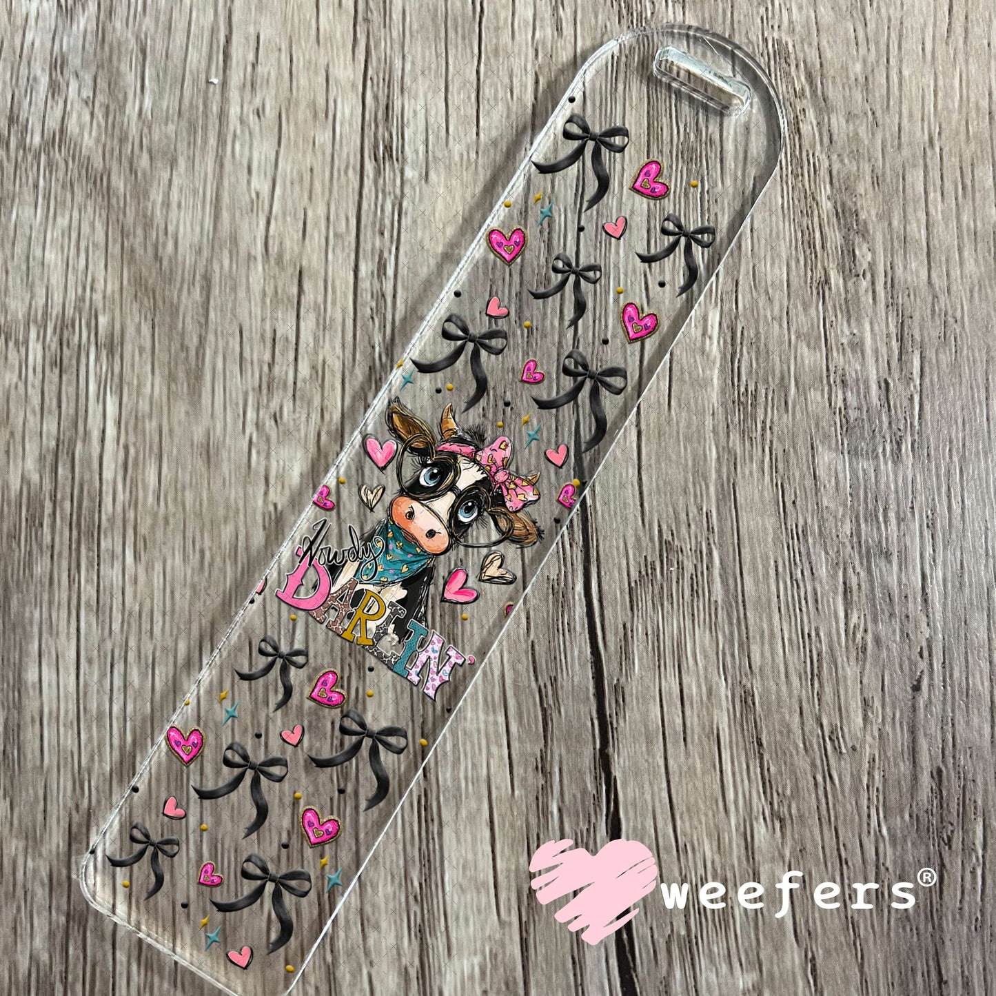 UV DTF Cup Wrap – Howdy Darlin Cow - Weefers Exclusive Bookmark Weefers