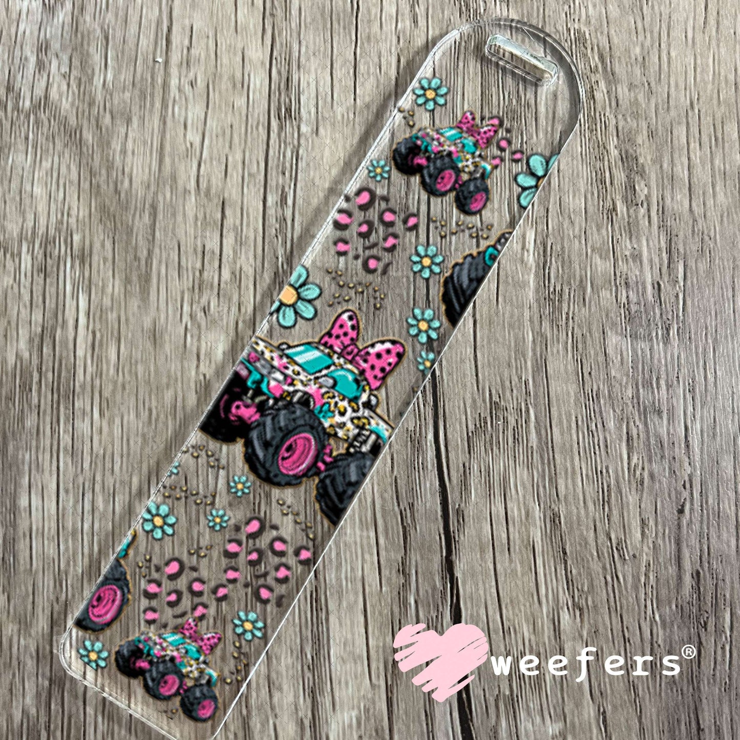 UV DTF Cup Wrap – Girly Leopard Monster Truck - Weefers Exclusive Bookmark Weefers