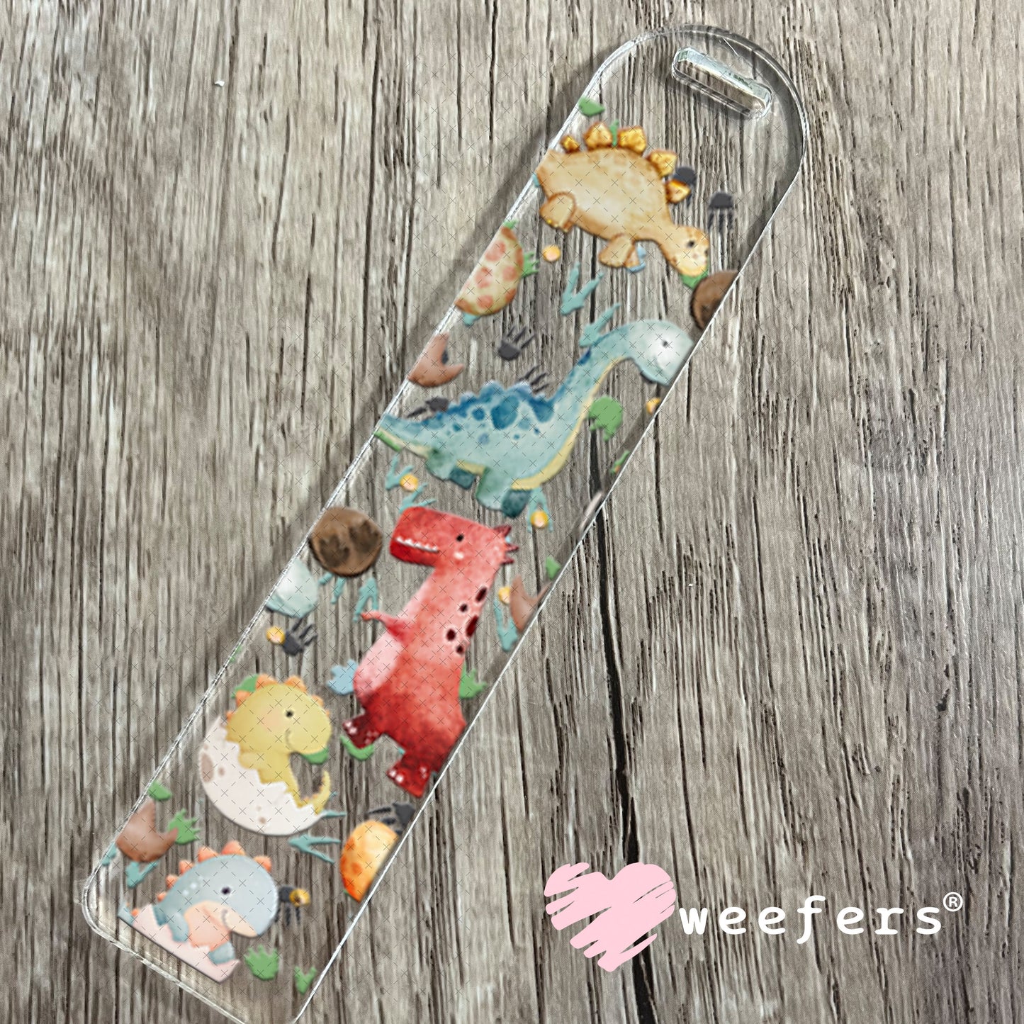 UV DTF Cup Wrap – Watercolor Dinosaurs Bookmark Weefers