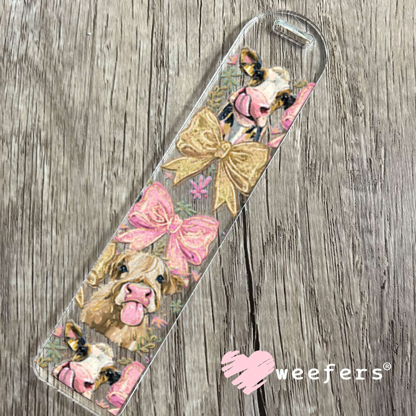 UV DTF Cup Wrap – Western Brown and Pink Bows and Cows Bookmark Weefers