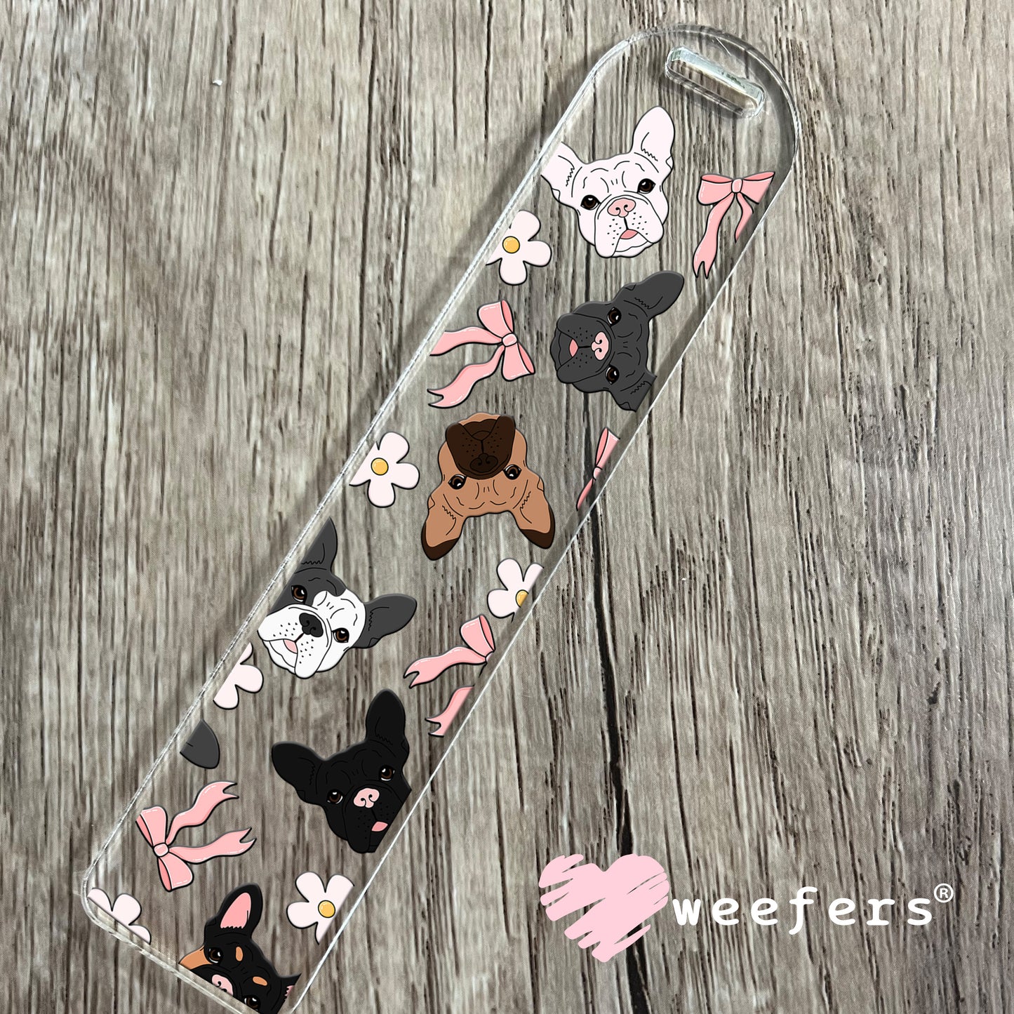 Frenchie Faces Coquette UV DTF Cup Wrap Bookmark Weefers