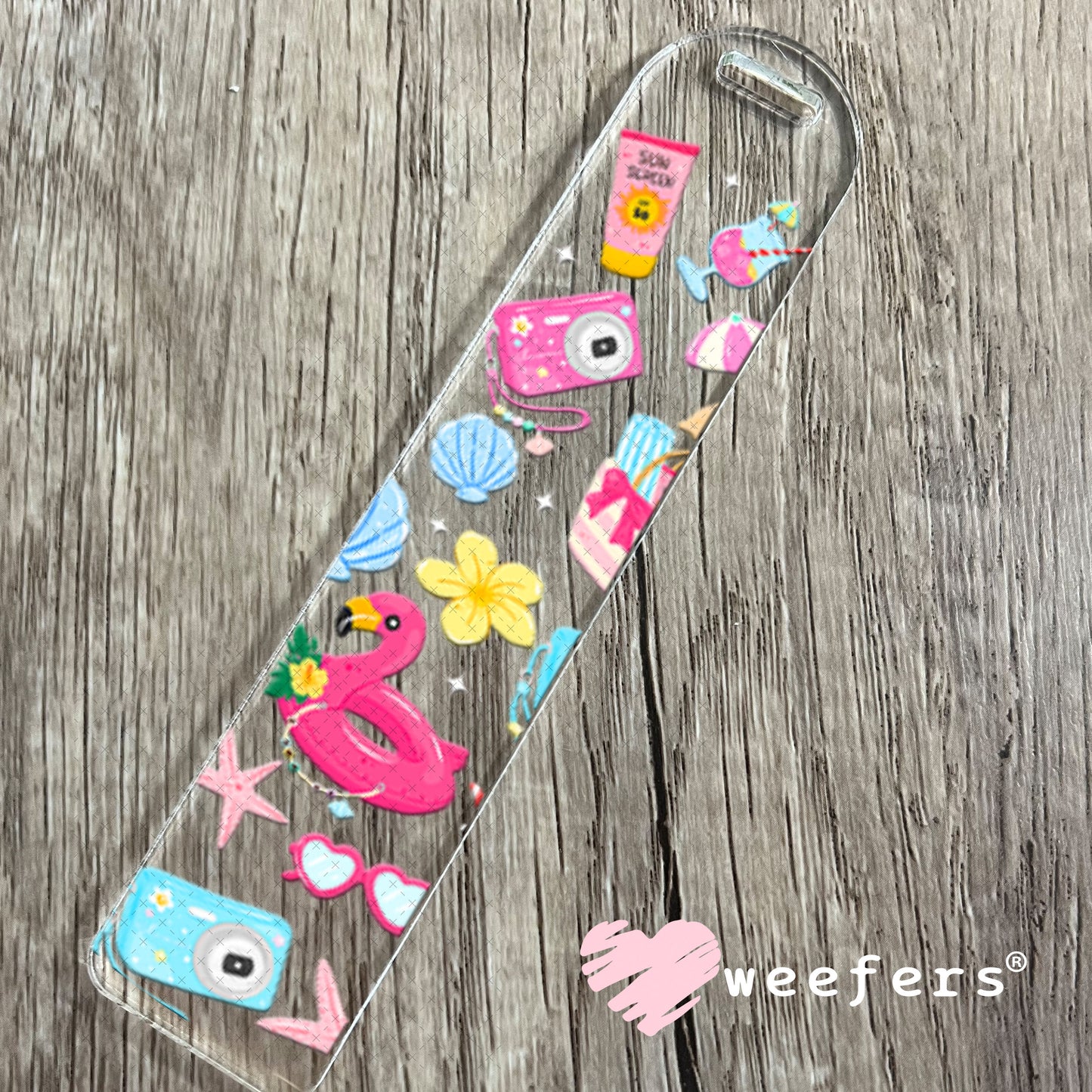 UV DTF Cup Wraps - Flamingo Pool Bookmark Weefers