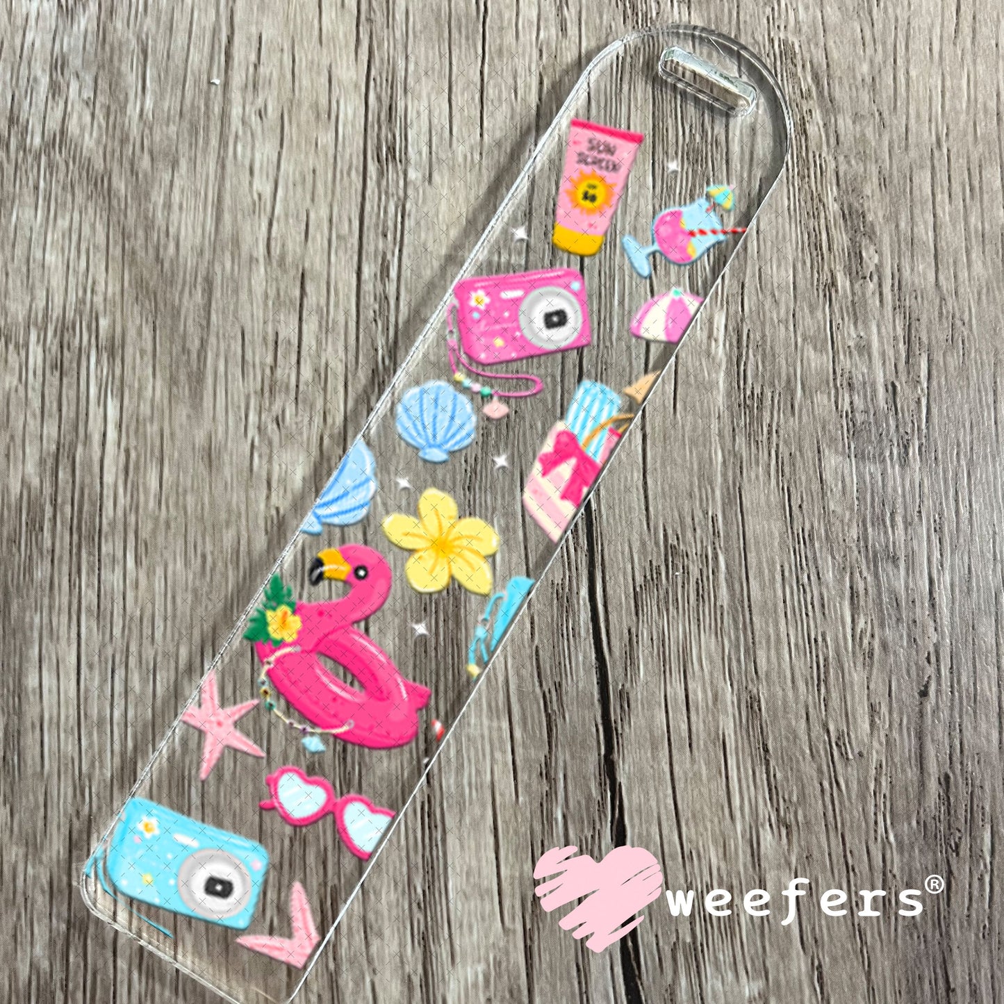 UV DTF Cup Wraps - Flamingo Pool Bookmark Weefers