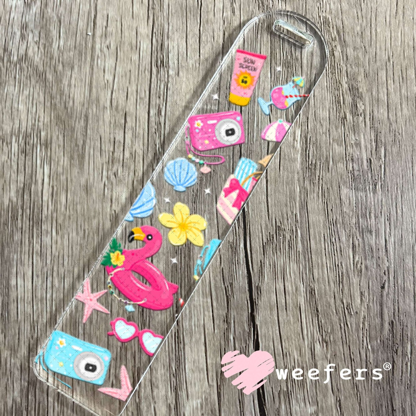 UV DTF Cup Wraps - Flamingo Pool Bookmark Weefers