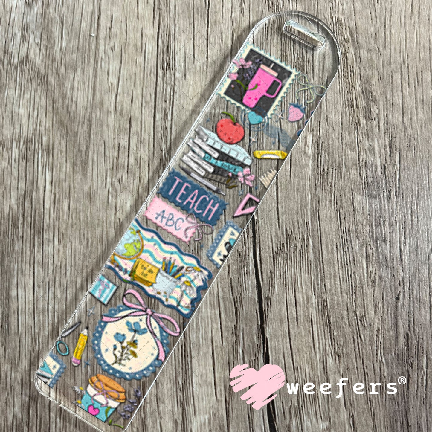 UV DTF Cup Wraps - Blue Teacher Favorite Things Bookmark Weefers