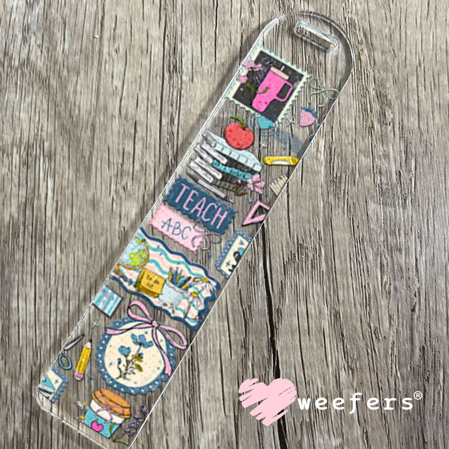 UV DTF Cup Wraps - Blue Teacher Favorite Things Bookmark Weefers