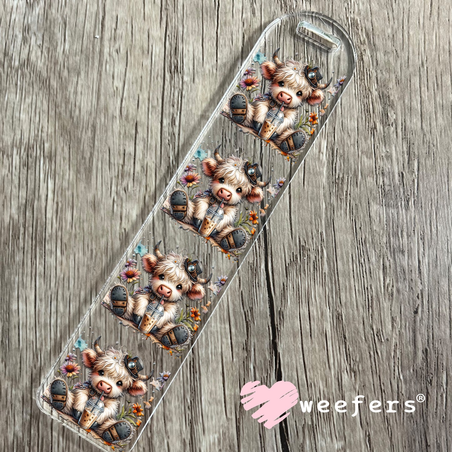 Steampunk Highlander Cow UV DTF Cup Wrap Bookmark Weefers